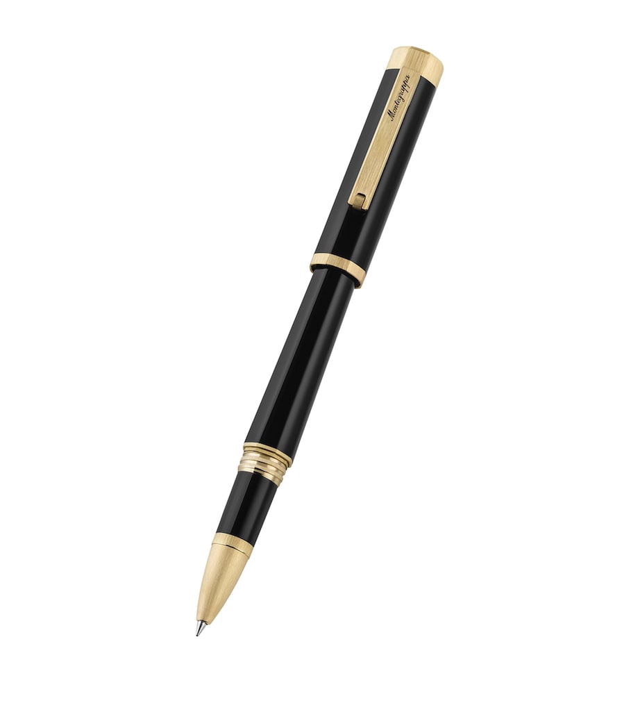 Yellow Gold-Trim Otto Rollerball Pen BLACK Image 3