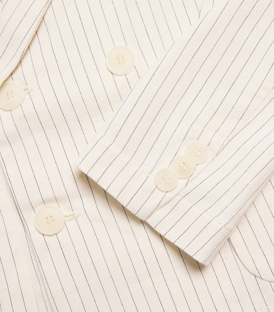 Cotton-Hemp Pinstripe Blazer (2-12 Years) 100 MILK Image 3