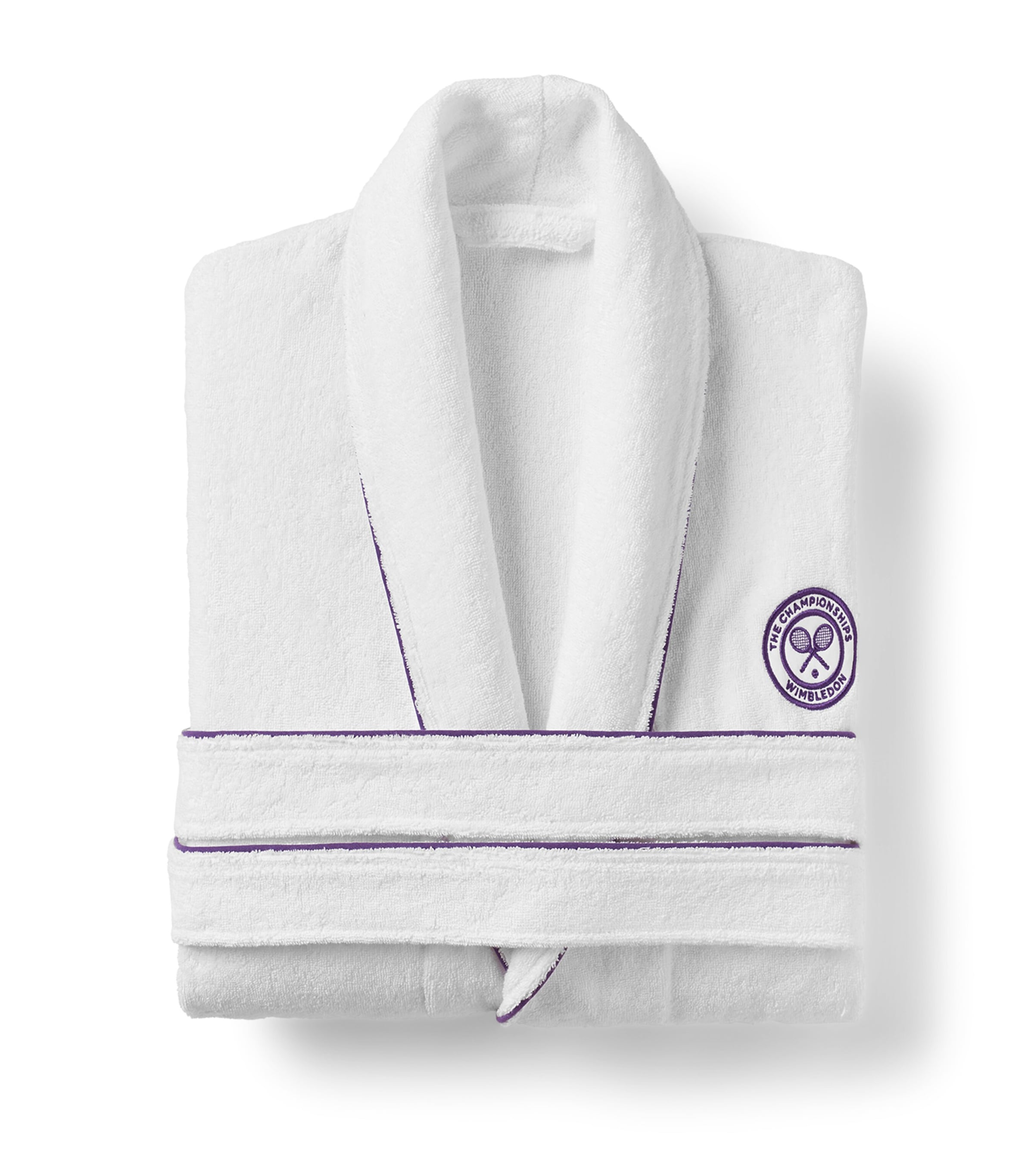 x Wimbledon Baseline Robe (Medium) WHITE/PURPLE Image 1