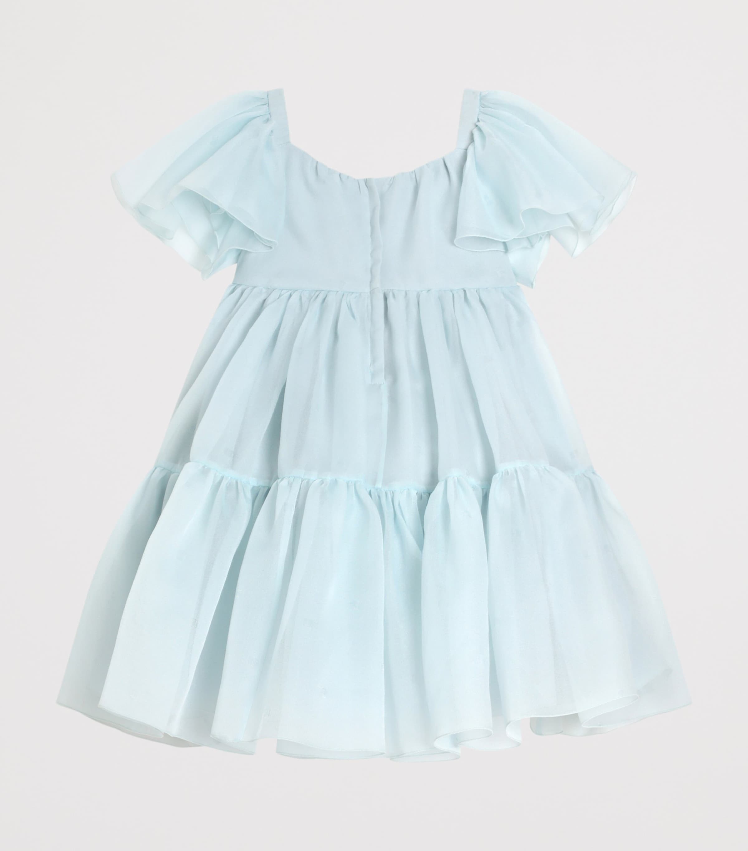 Dolce&Gabbana Kids Silk-Blend Embellished Dress (8-12+ Years) Light Blue Image 2