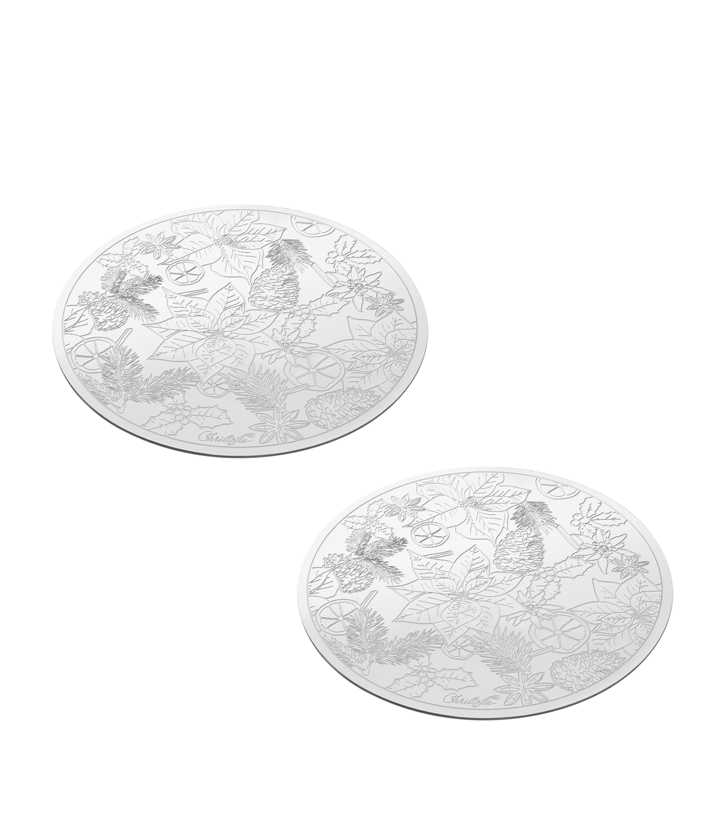 Christofle Bouquet Givré Coasters (Set of 2) Silver Image 1