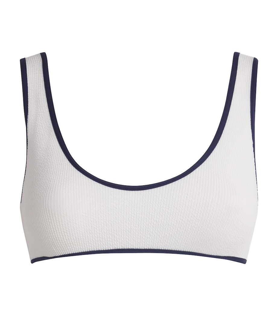 Melissa Odabash Womens Vigo Bikini Top White Ridges/navy Image 1