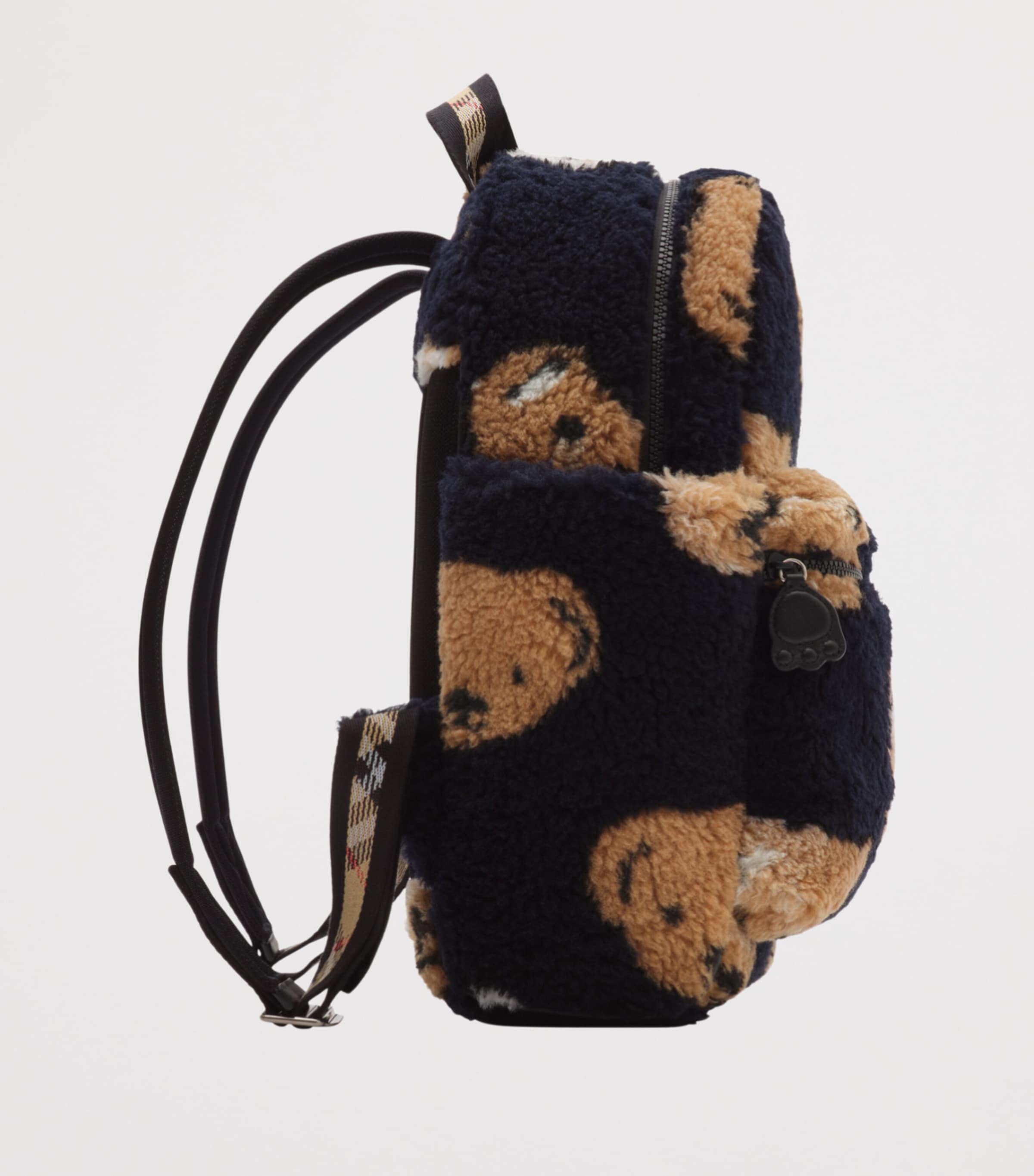 Burberry Kids Faux-Fleece Thomas Bear Backpack Ink Ip Pattern Image 2