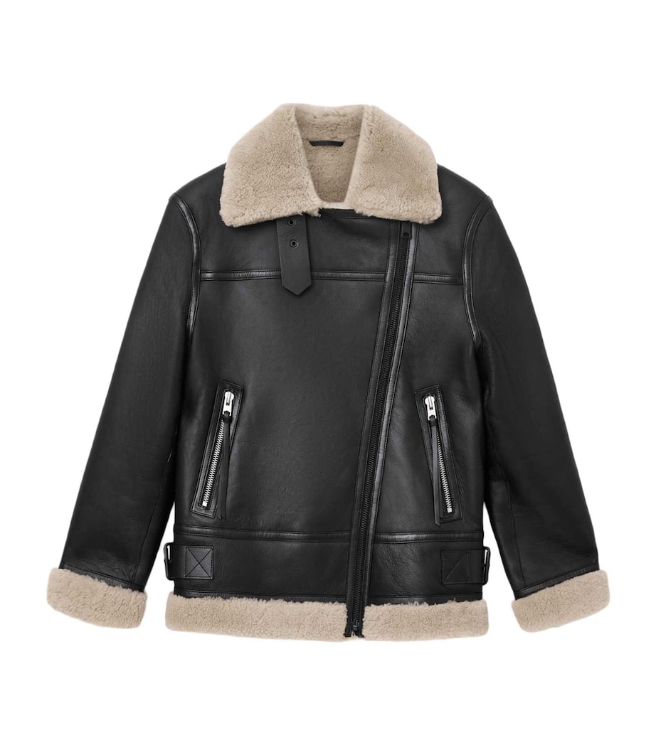 Shearling Sola Leather Jacket BLACK/NATURAL Image 1