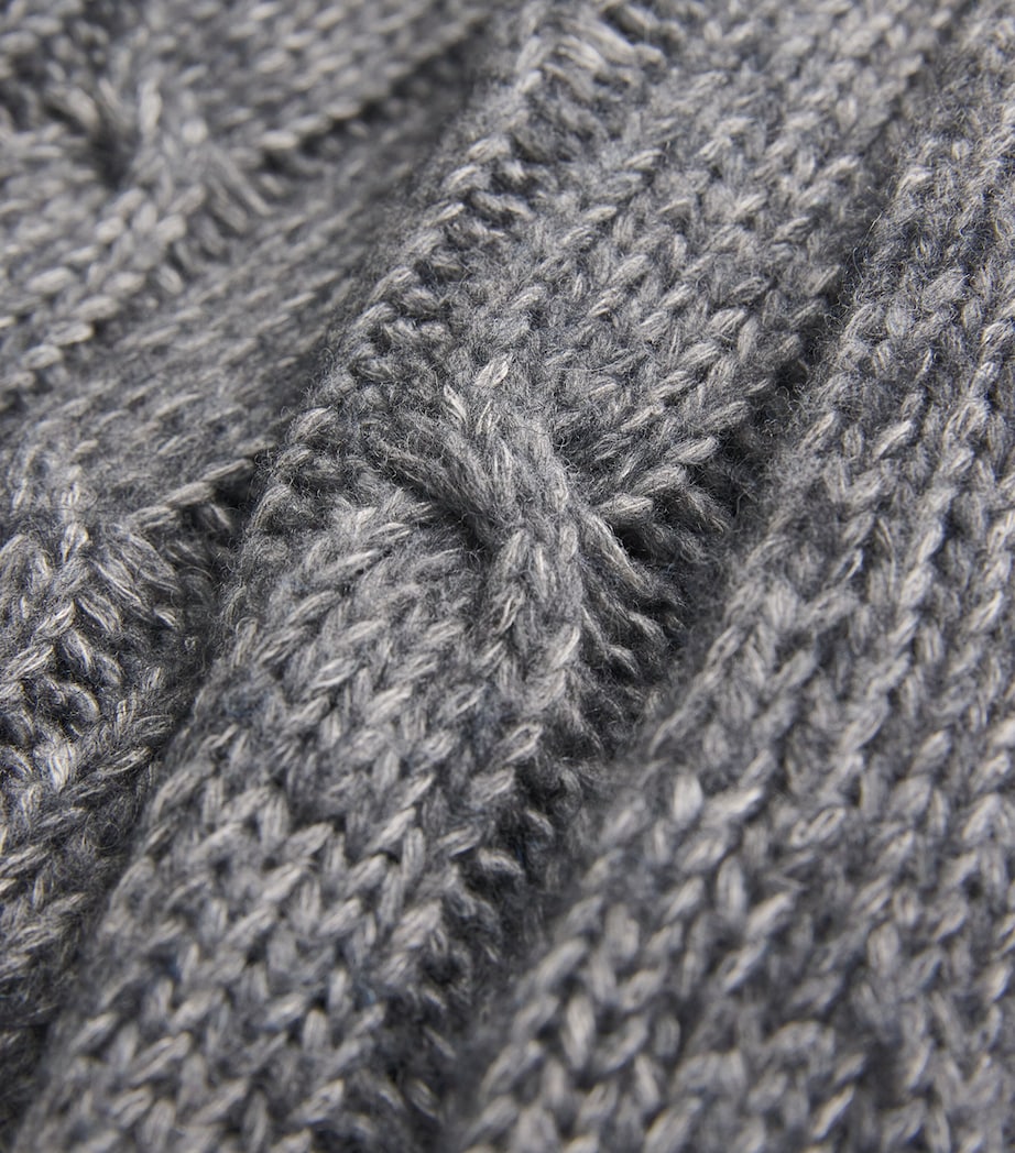 Cotton-Alpaca-Wool Midi Skirt DARK GREY Image 5