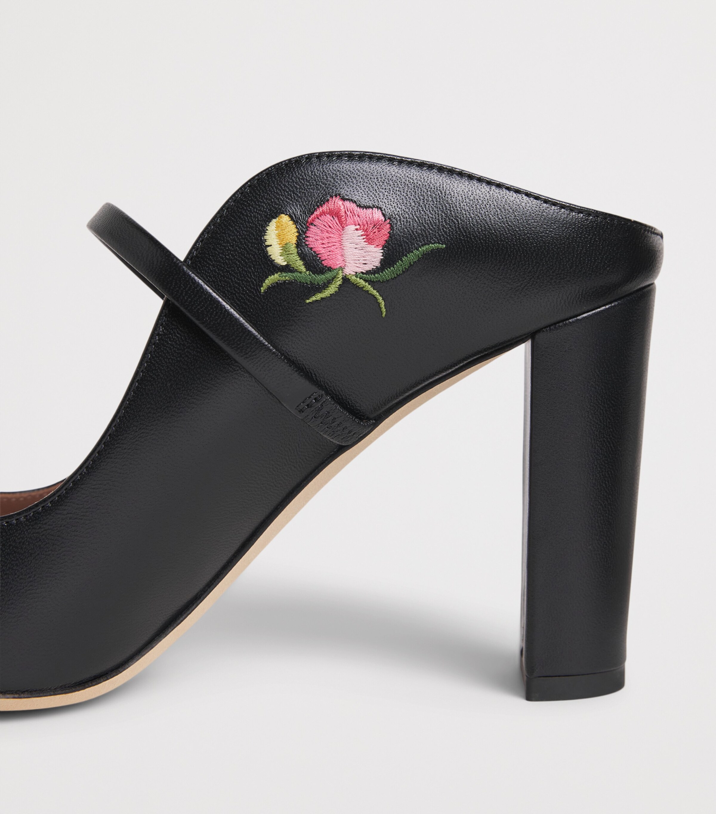 Malone Souliers Leather Embroidered Norah Sandals 85 Black Image 7