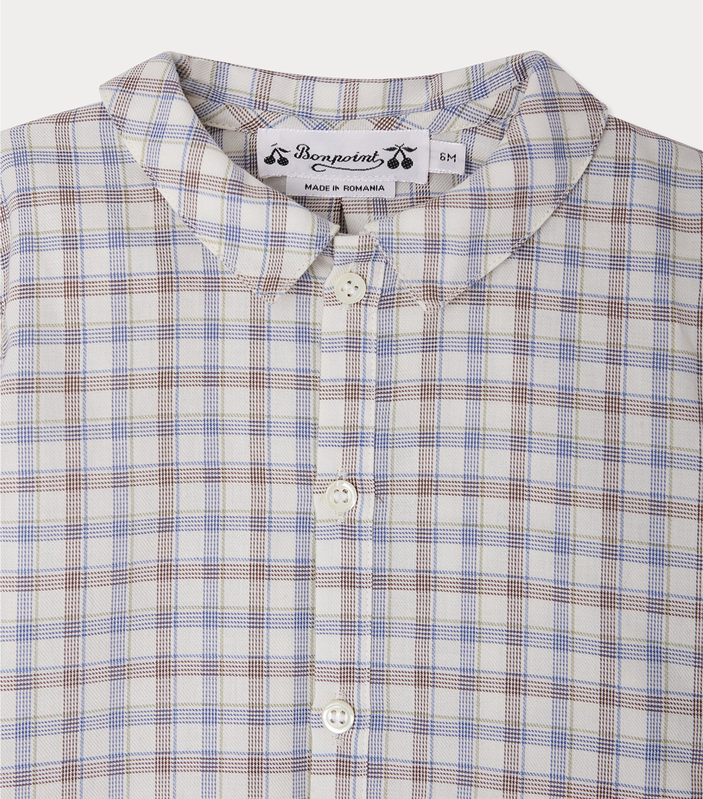 Cotton Check Shirt (6-18 Months) CA BLEU OUTREMER Image 3
