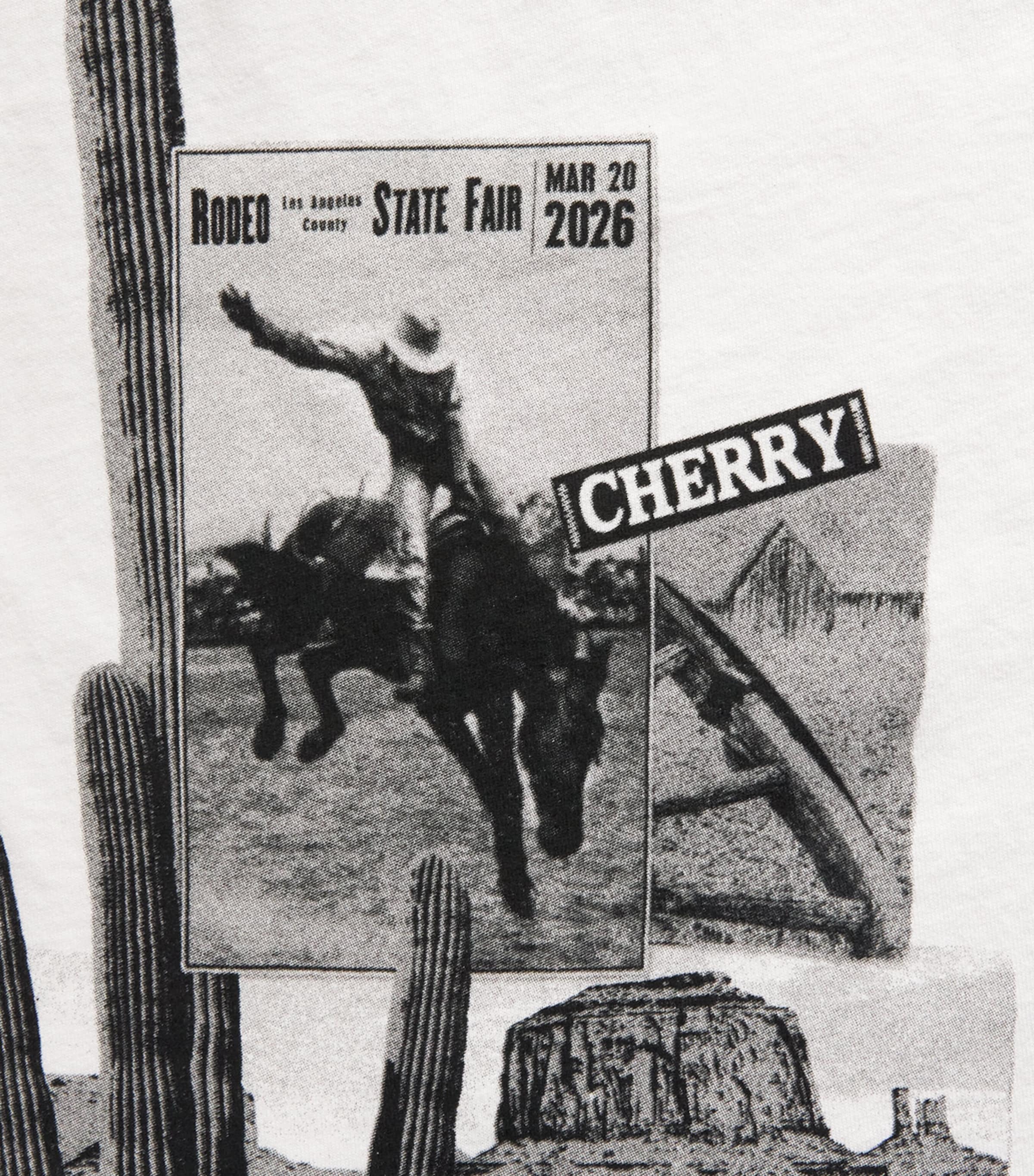 Cherry Los Angeles Mens Desert Boxy T-Shirt Vintage White Image 6