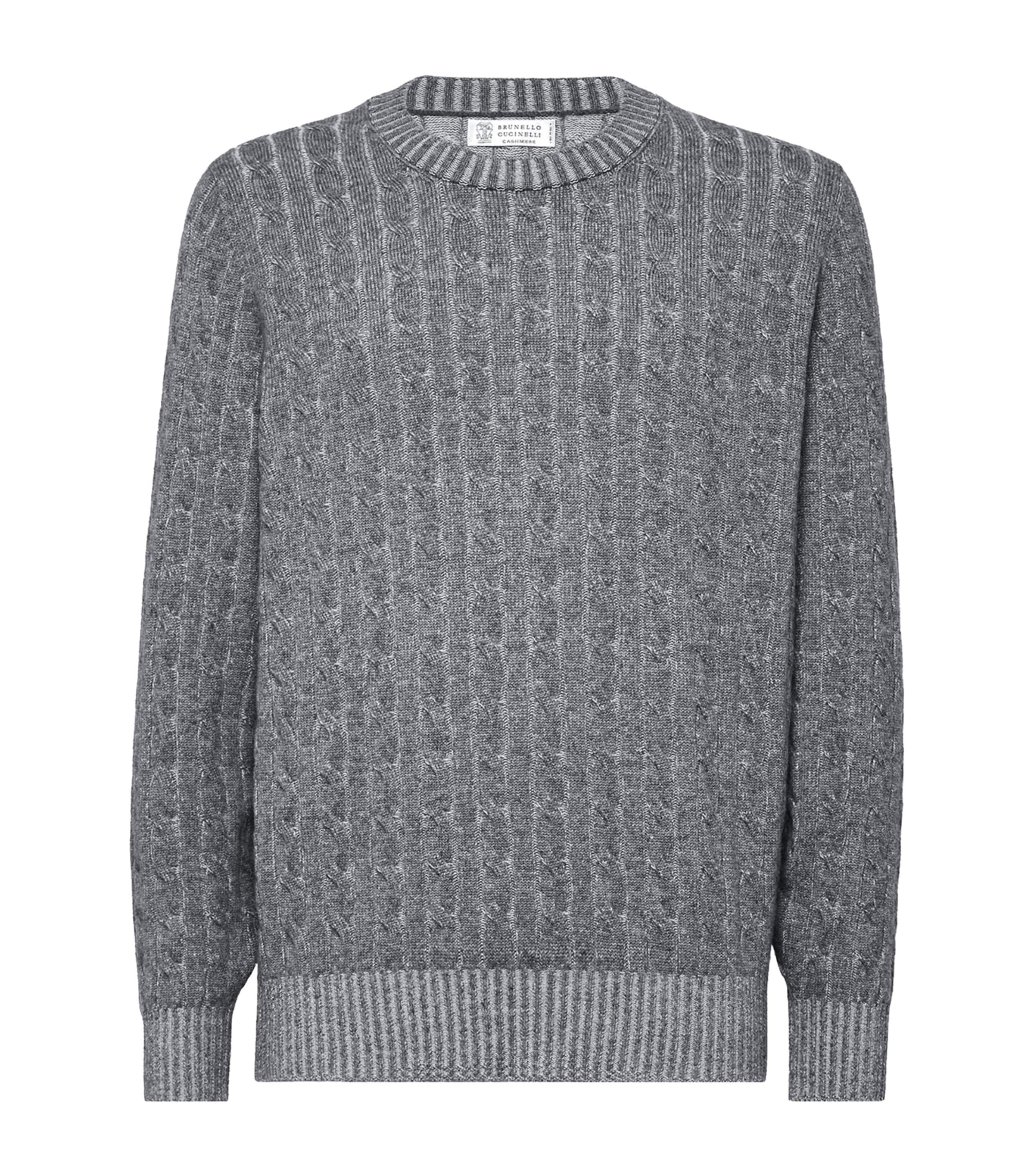 BRUNELLO CUCINELLI カシミヤ セーター グレー Brunello Cucinelli Grey Cashmere Cable-Knit Sweater | Harrods US