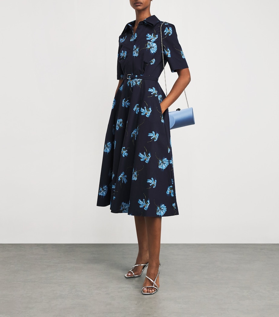 Cotton Floral Rubie Midi Dress BLUE FLOWERS NAVY Image 2