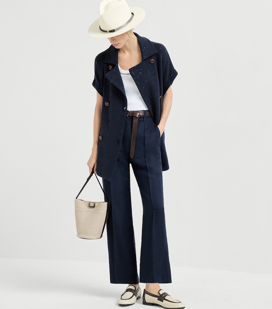 Twill Monili-Trim Trousers C4224 Image 2