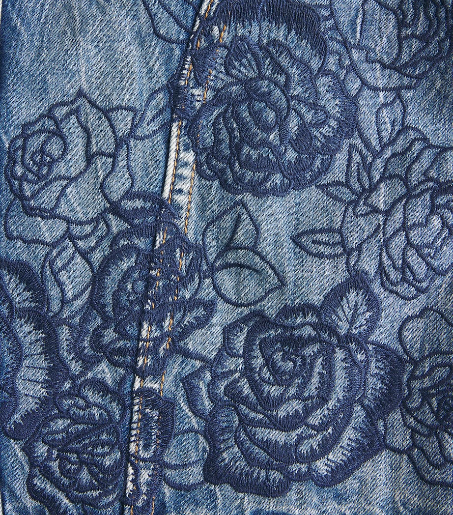 Alice+Olivia Womens Chloe Denim Jacket Brooklyn Blue Image 6