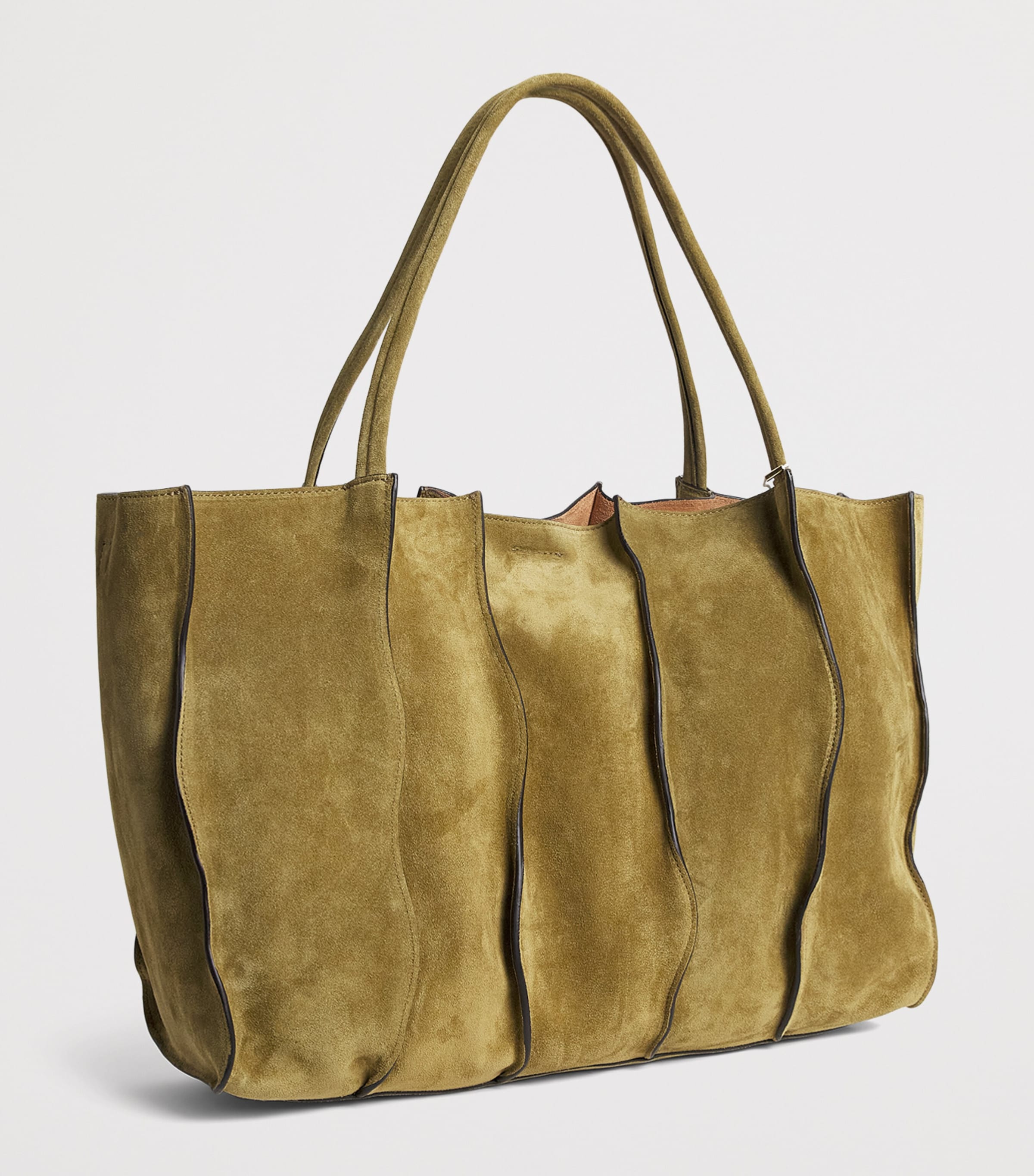 Ulla Johnson Womens Suede Adria Tote Bag Olive Image 3