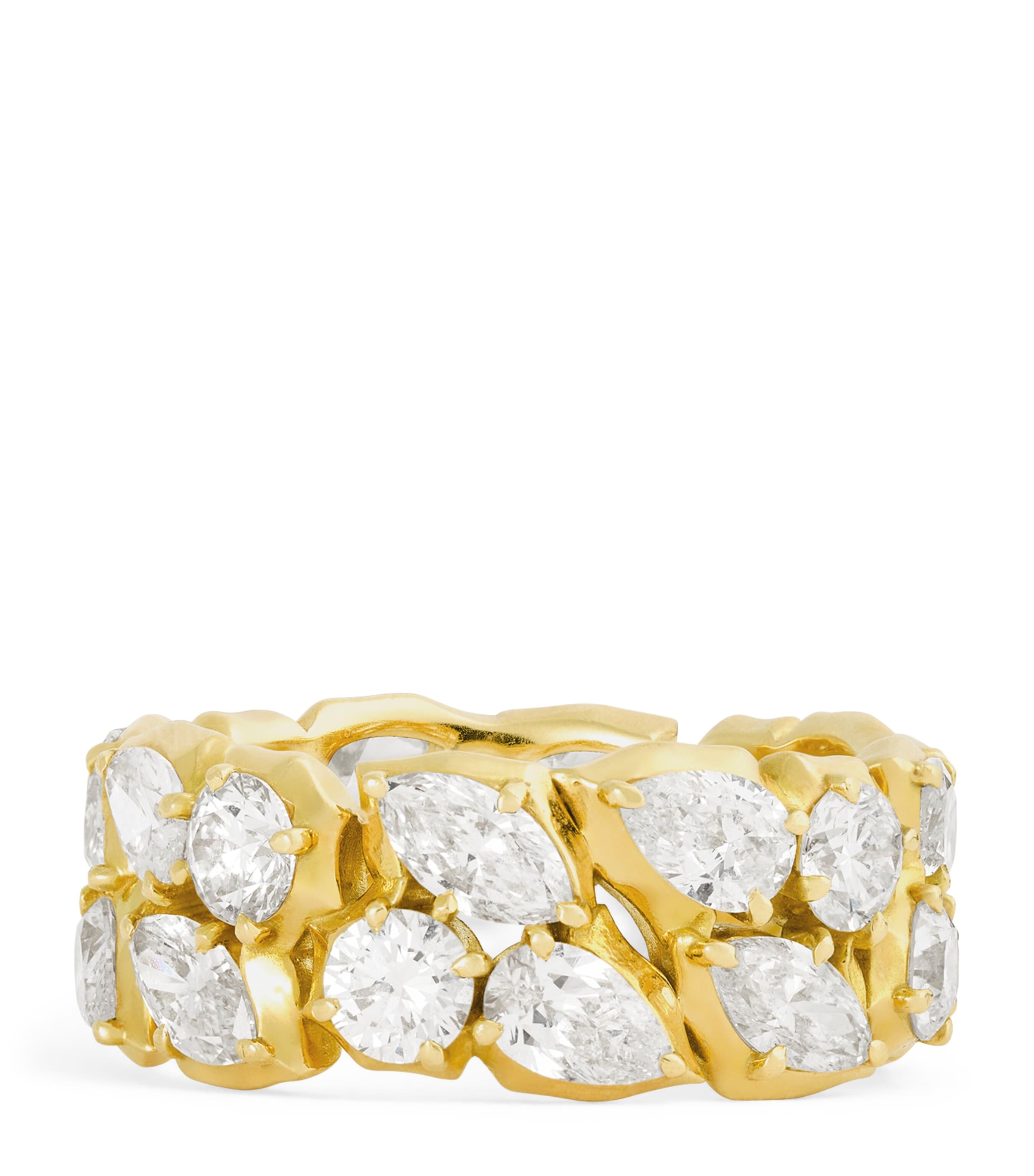 Jade Trau Yellow Gold And Diamond Poppy Eternity Ring In Gold