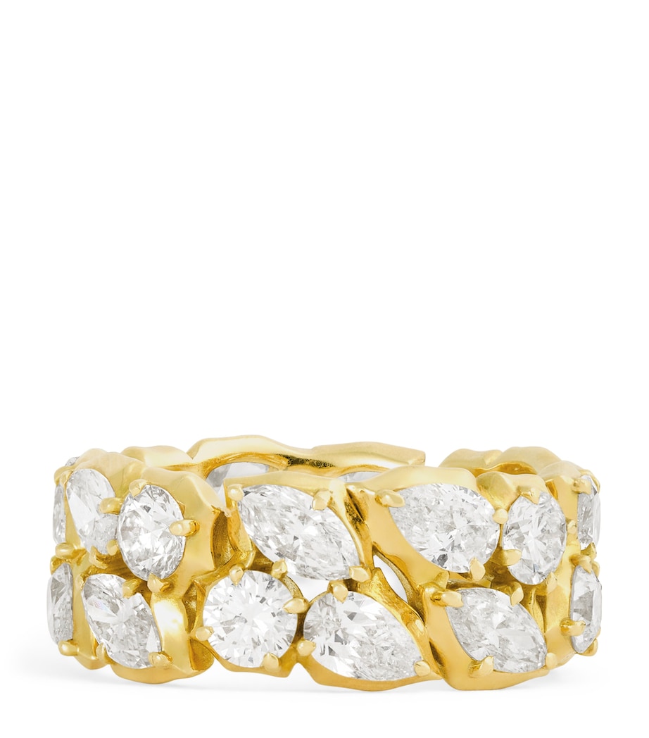 Jade Trau Yellow Gold and Diamond Poppy Eternity Ring (Size 6.5) Yellow Gold Image 1