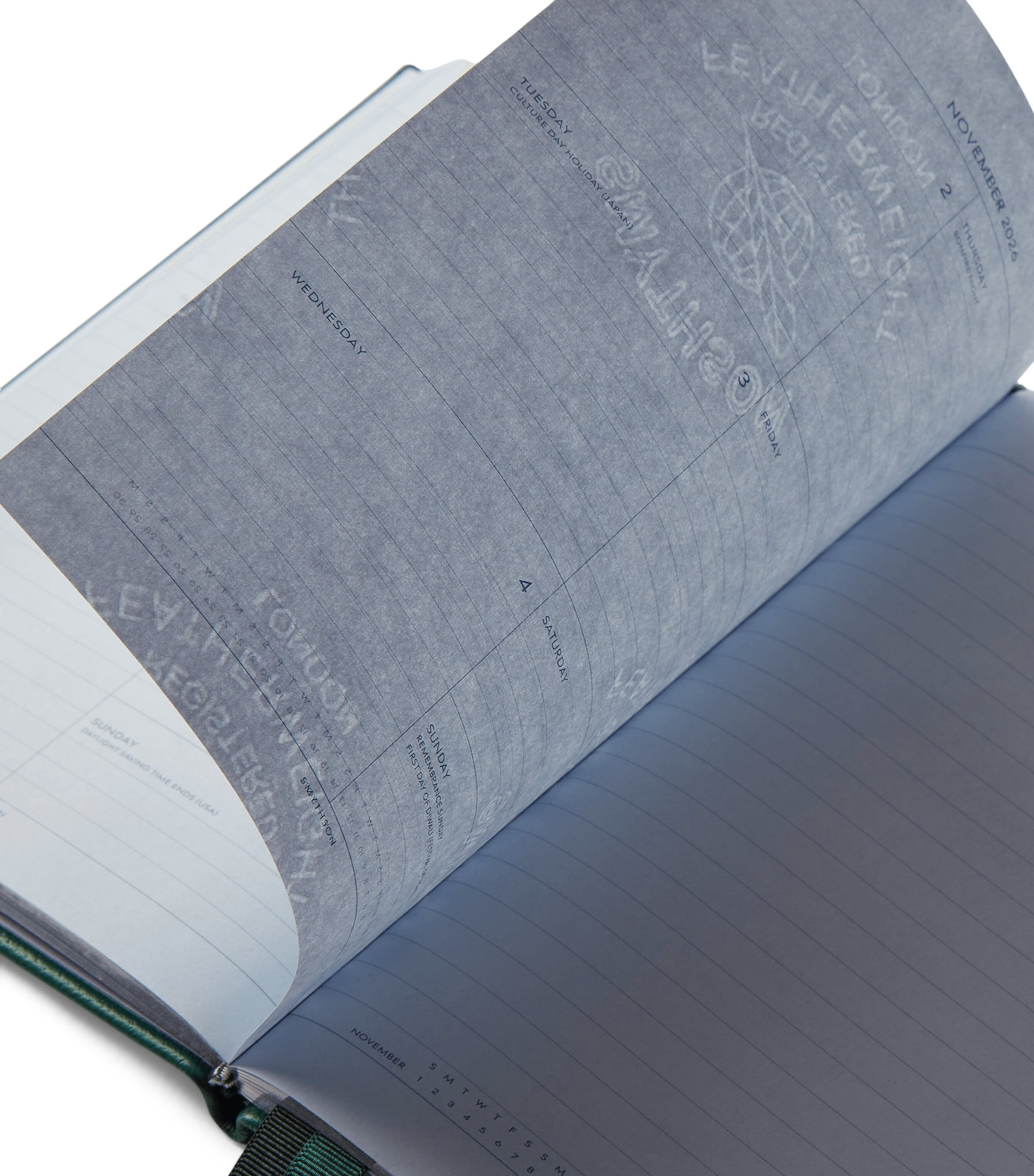 Leather Soho A5 2026 Diary FOREST GREEN Image 3