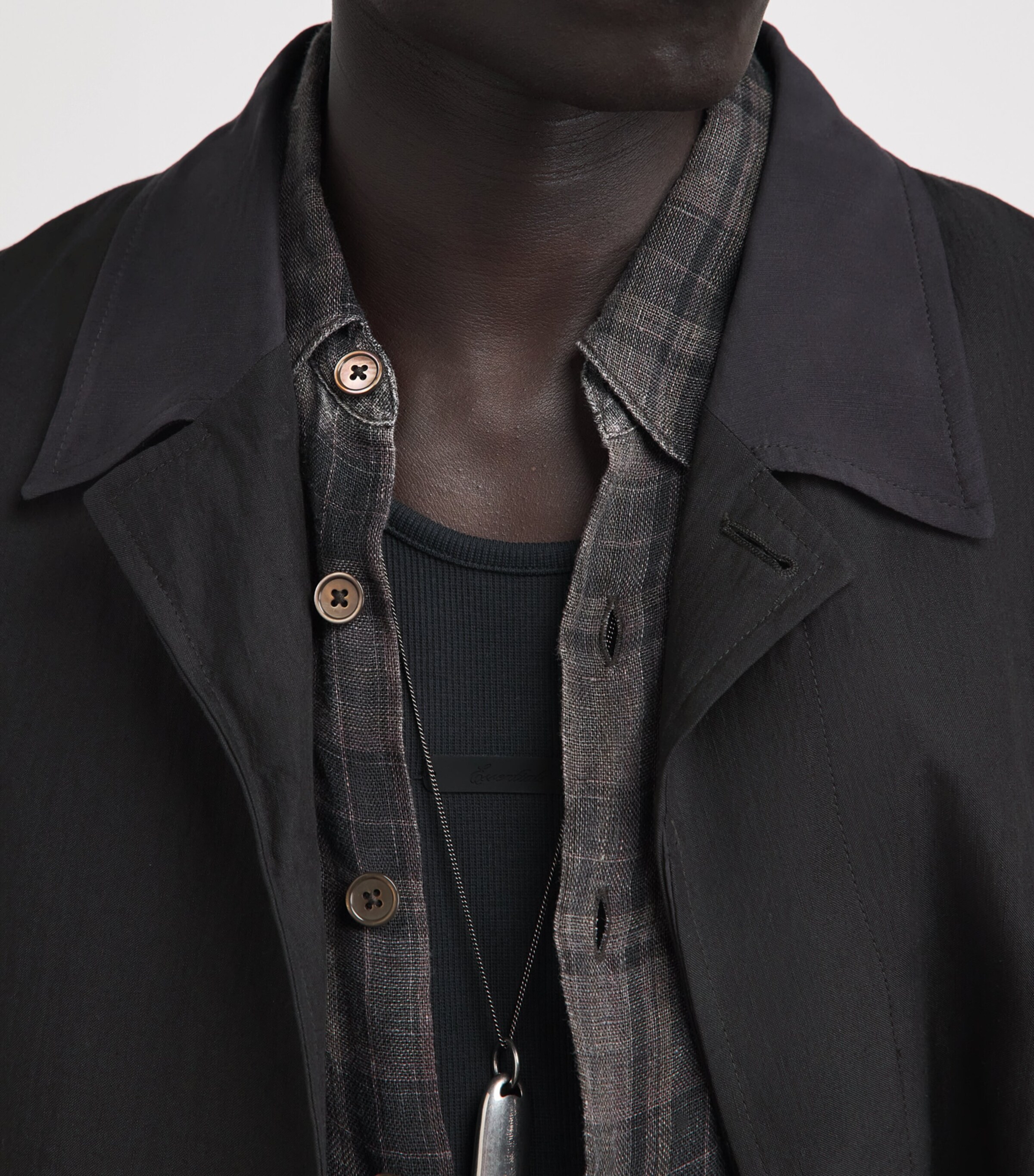 Our Legacy Mens Linen-Blend Pack Blazer Soot Black Image 3
