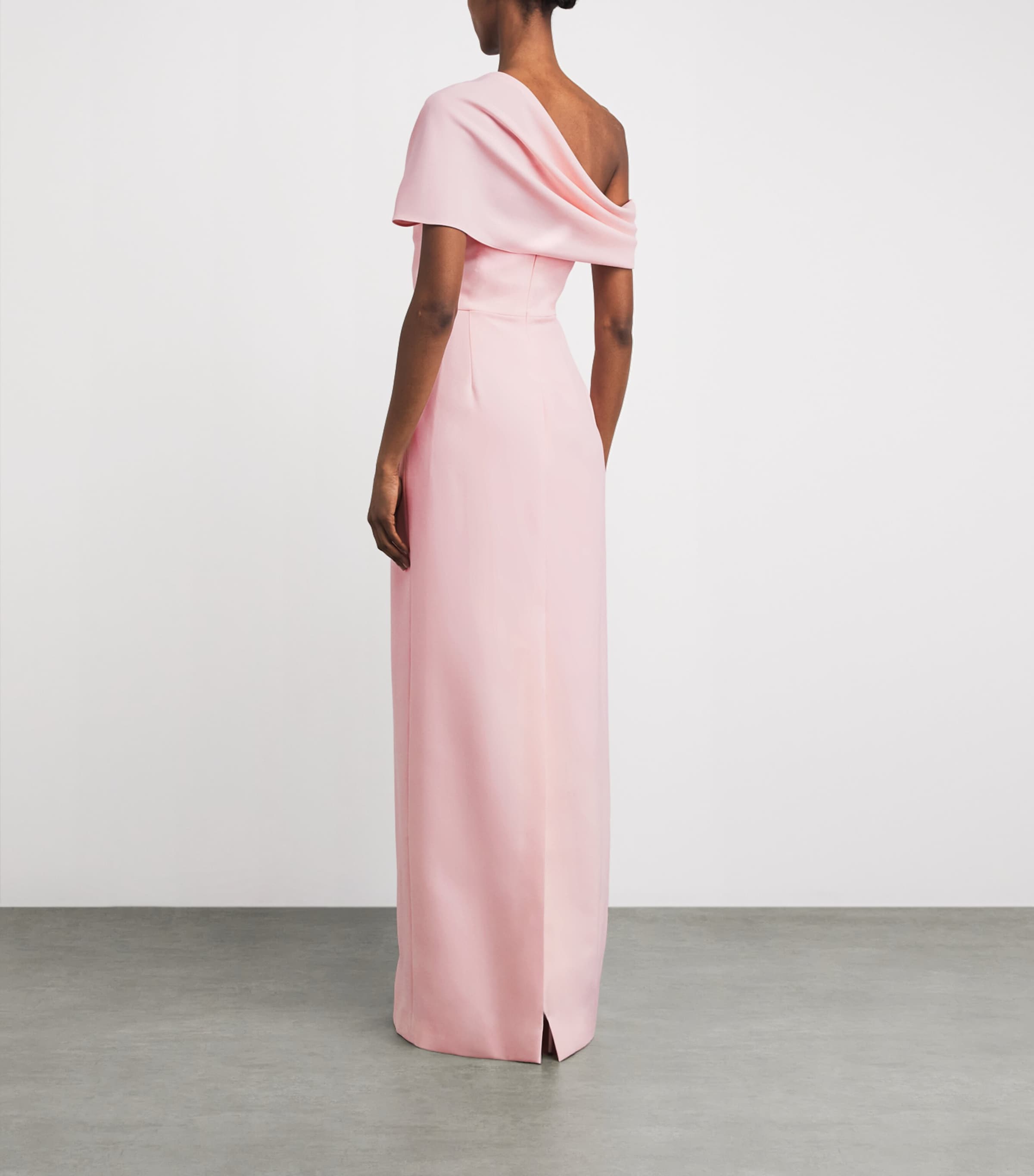 Carolina Herrera Womens Draped Off-The-Shoulder Gown Rosewater Image 4