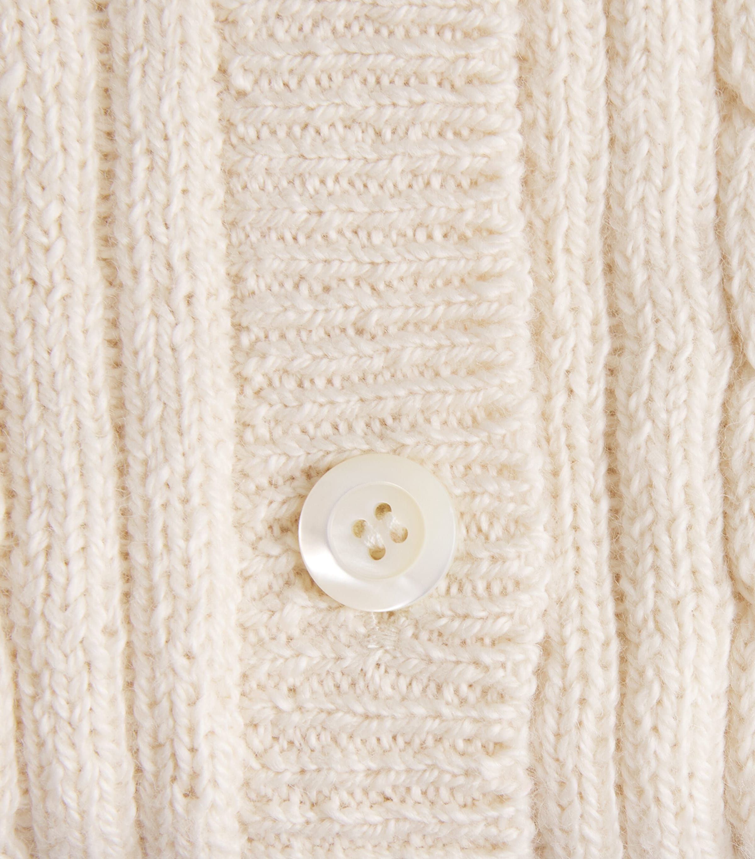Róhe Womens Merino Wool-Cotton Cable-Knit Cardigan Cream Image 6