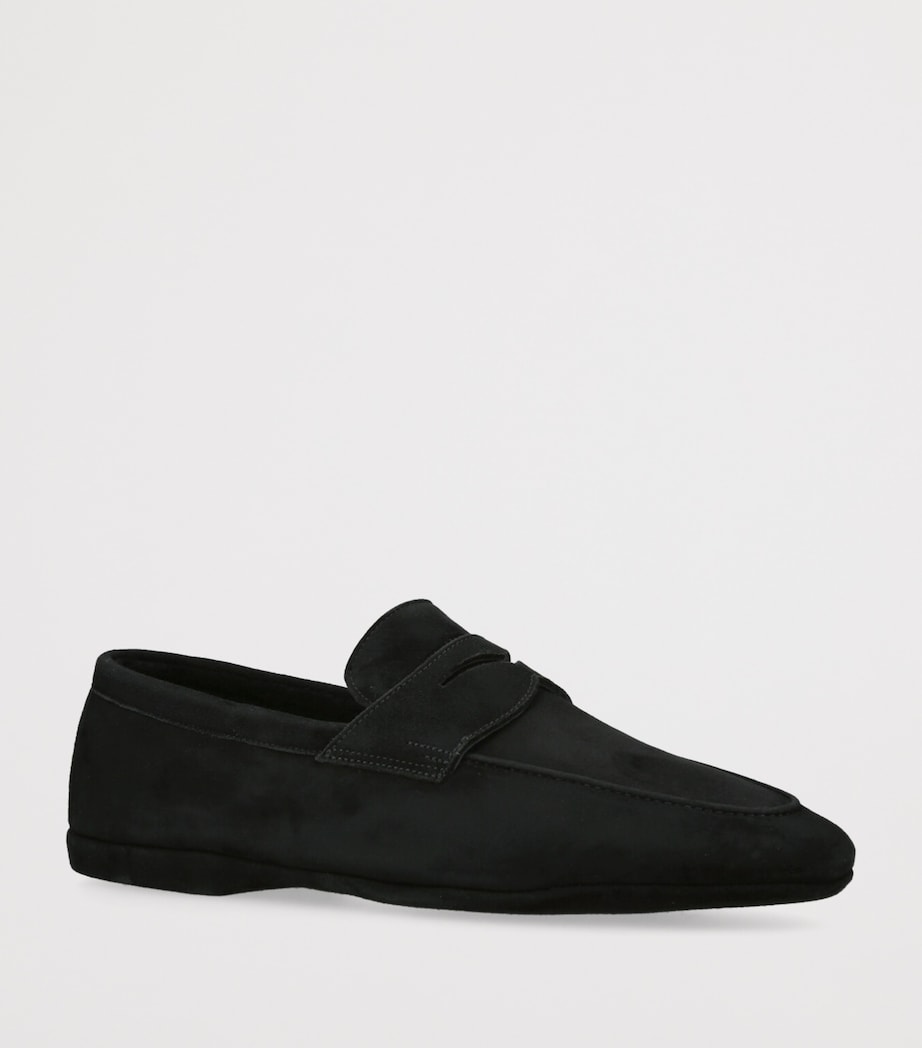 Santoni Suede Carlo Slippers Grey/dark Image 3