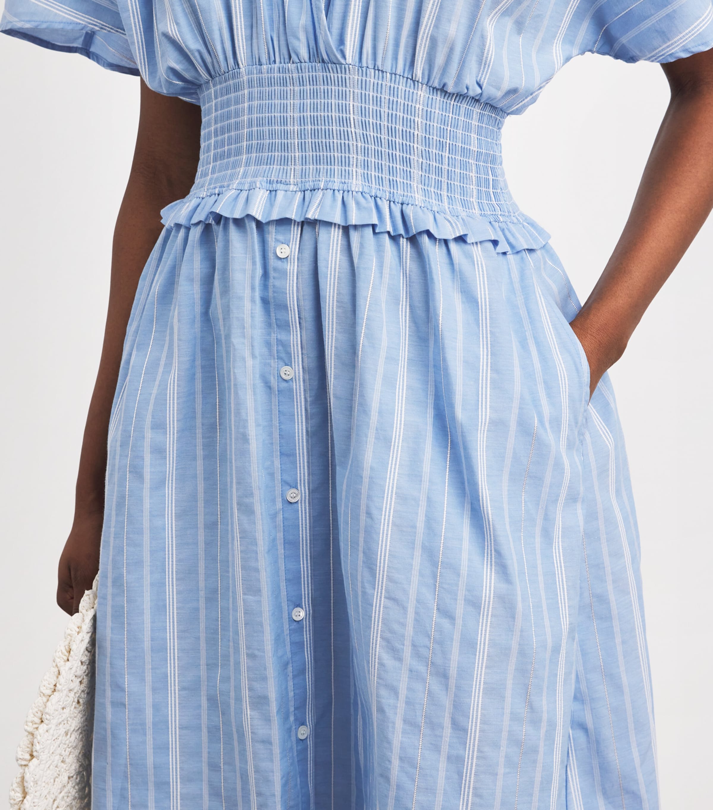 Claudie Pierlot Womens Stripe Wrap Midi Dress Dual Color Image 3