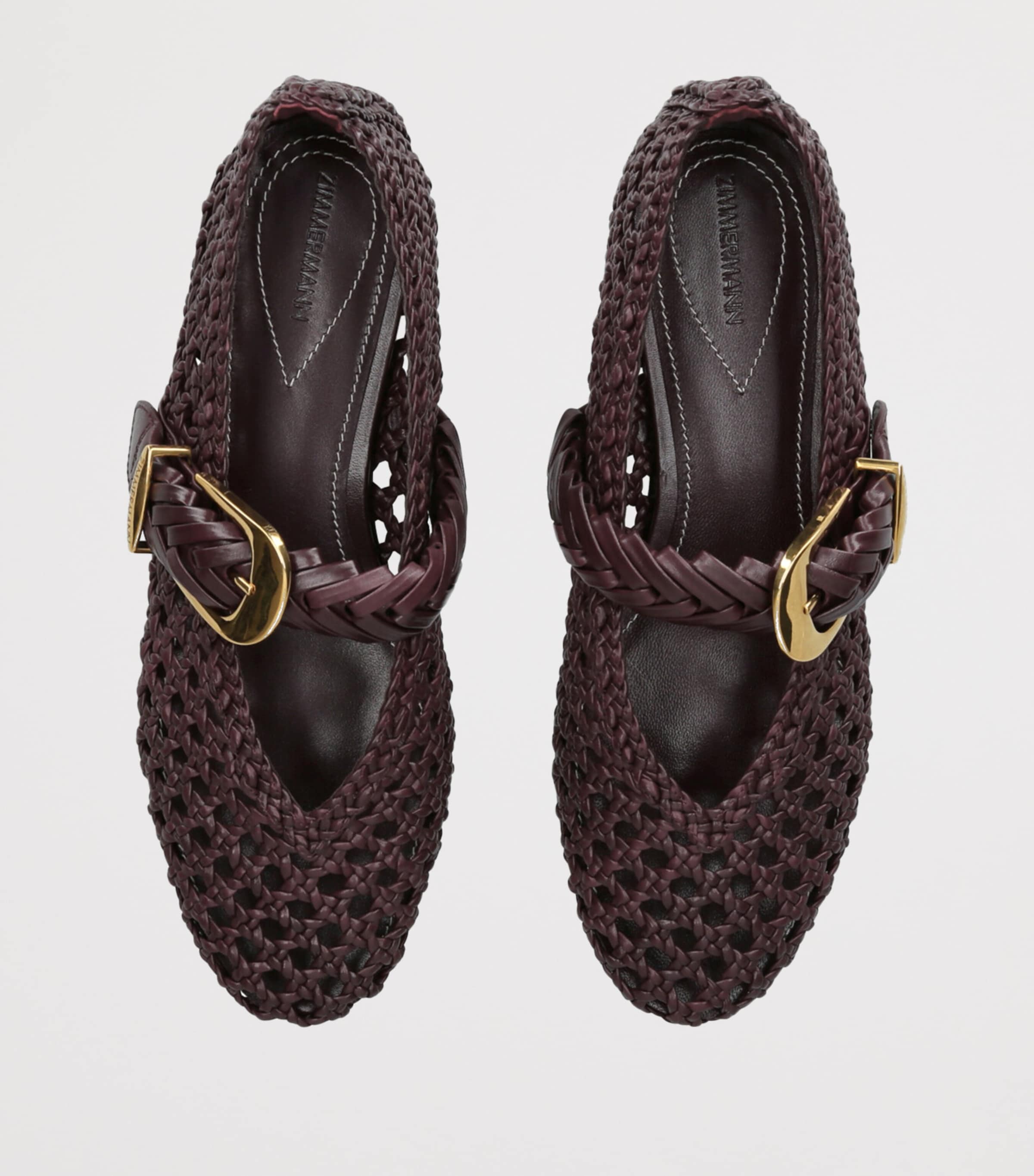 Calf Leather Helix Ballet Flats DARK BROWN Image 4