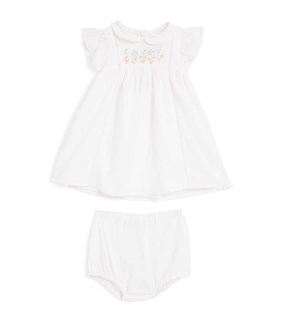 Cotton Embroidered Dress and Bloomers Set (3 Months-4 Years) BLANC Image 1