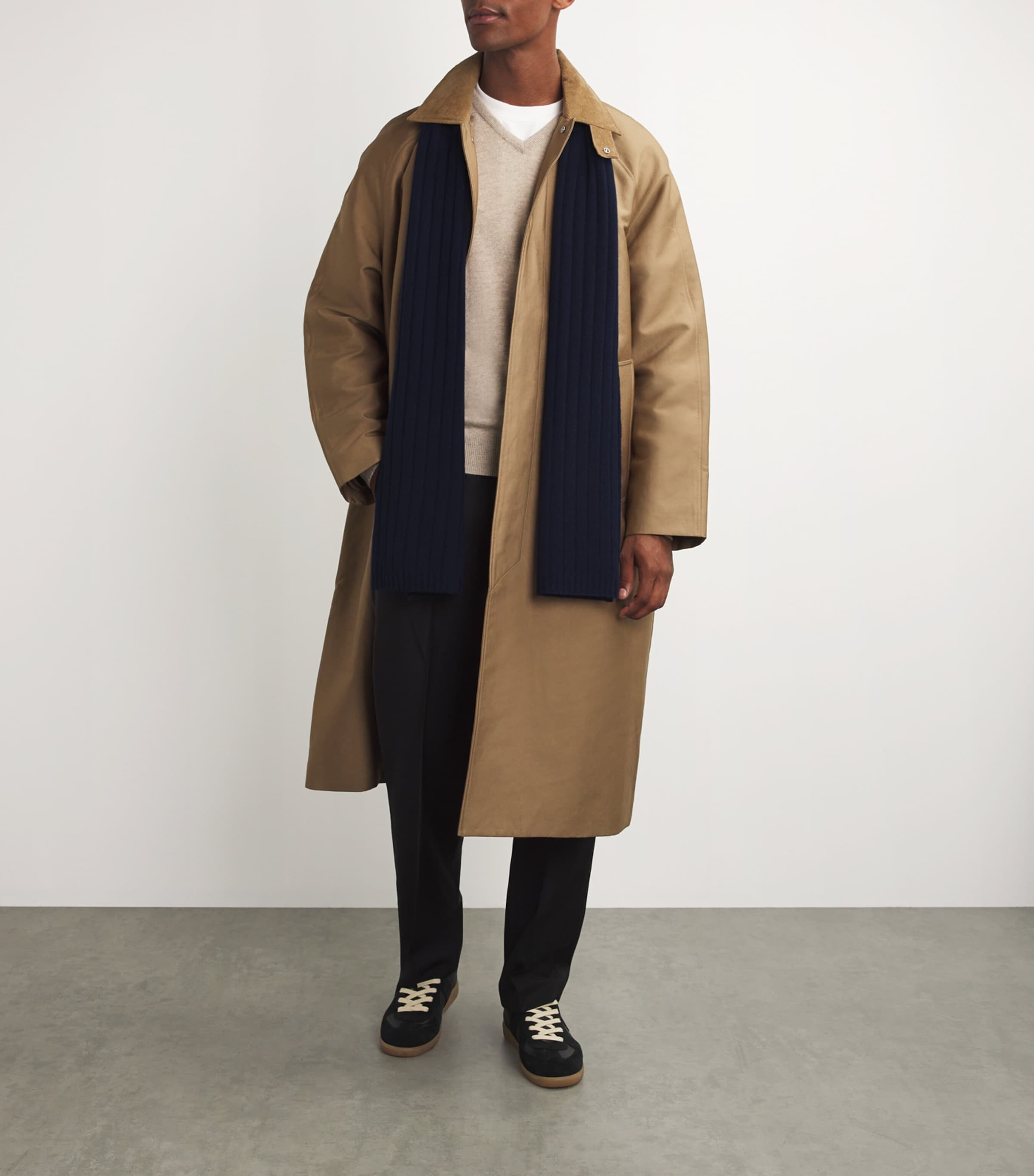 Harrods Mens Cashmere Ribbed Scarf Cosmos Image 2