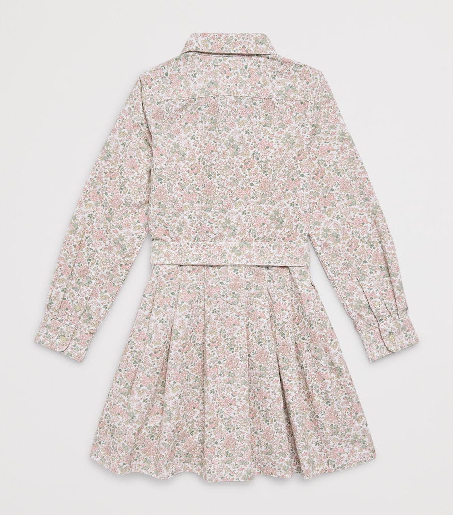 Corduroy Belted Floral Print Dress (6-14 Years) CAROLAN NEVIS PINK Image 2