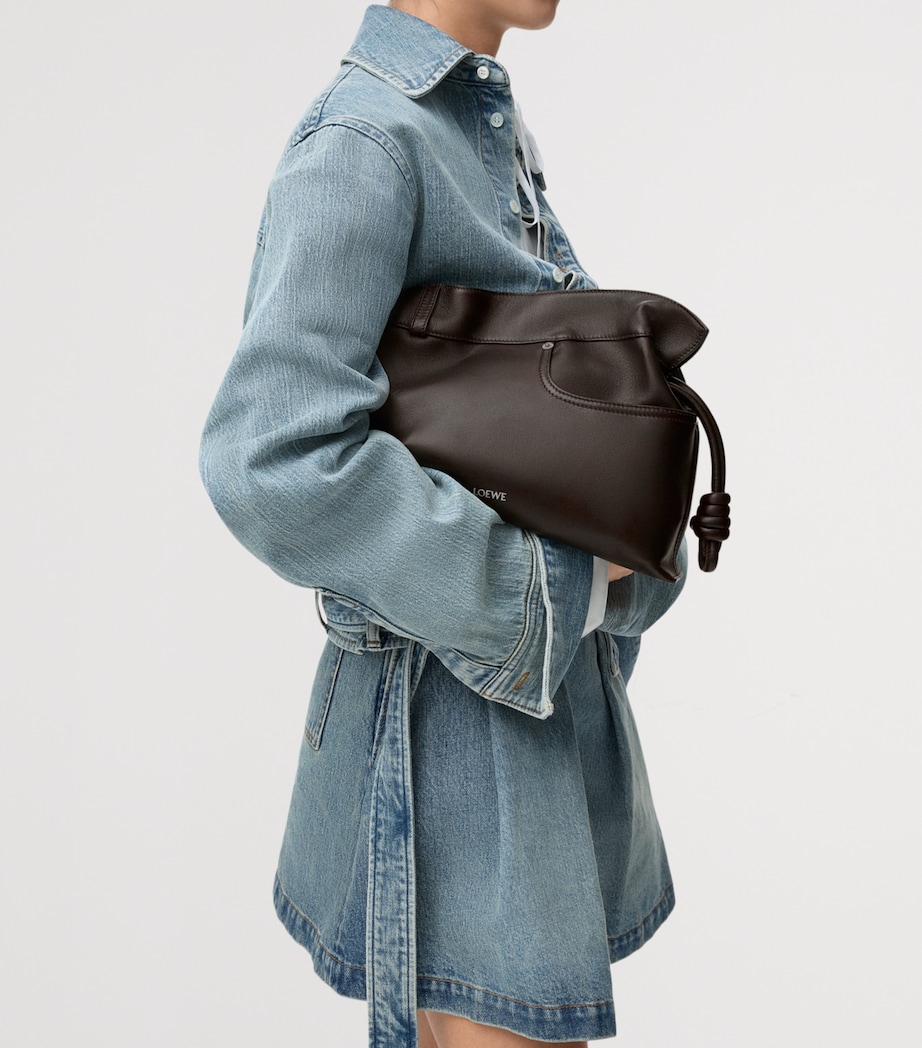 Medium Calfskin Flamenco Panta Clutch Bag VINTAGE BROWN Image 2