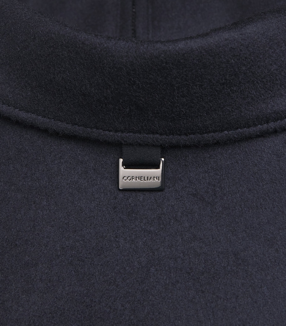Corneliani Mens Cashmere Collar Jacket Navy Blue Image 6