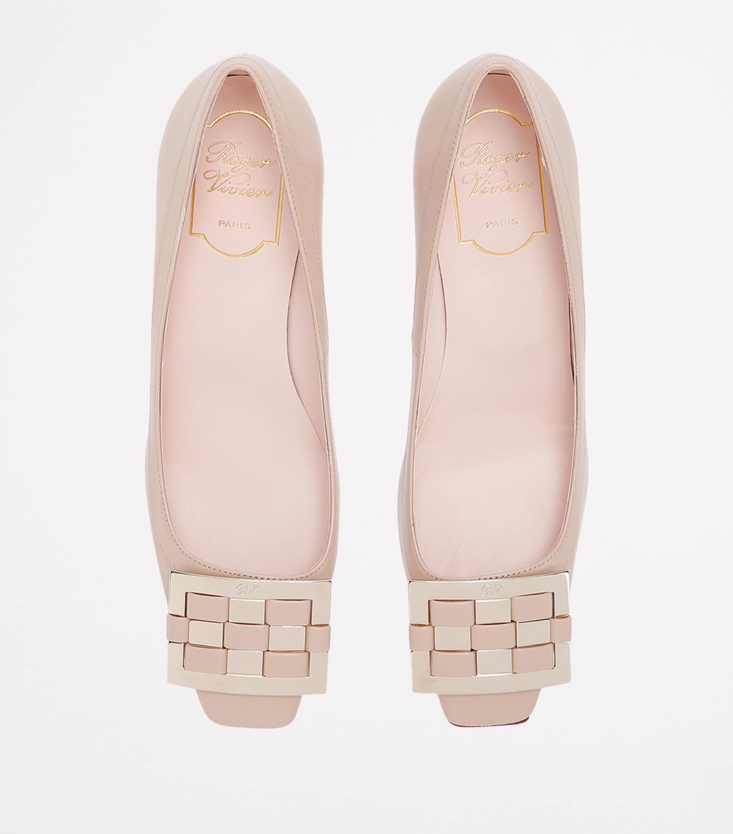 Roger Vivier Leather Belle Vivier Braided Trompette Pumps 70