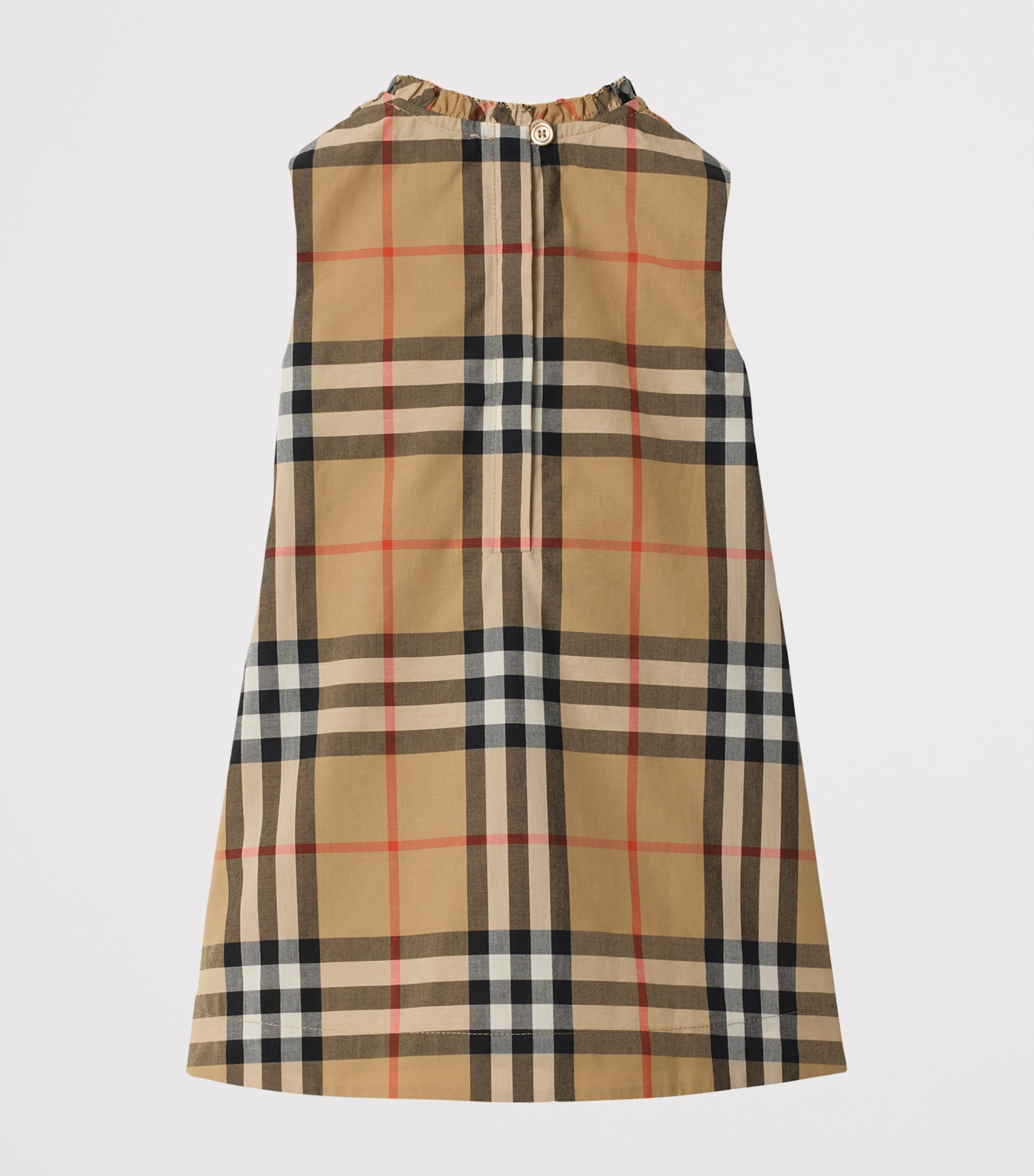 Cotton Poplin Check Sleeveless Dress (6-24 Months) SAND IP CHECK Image 3