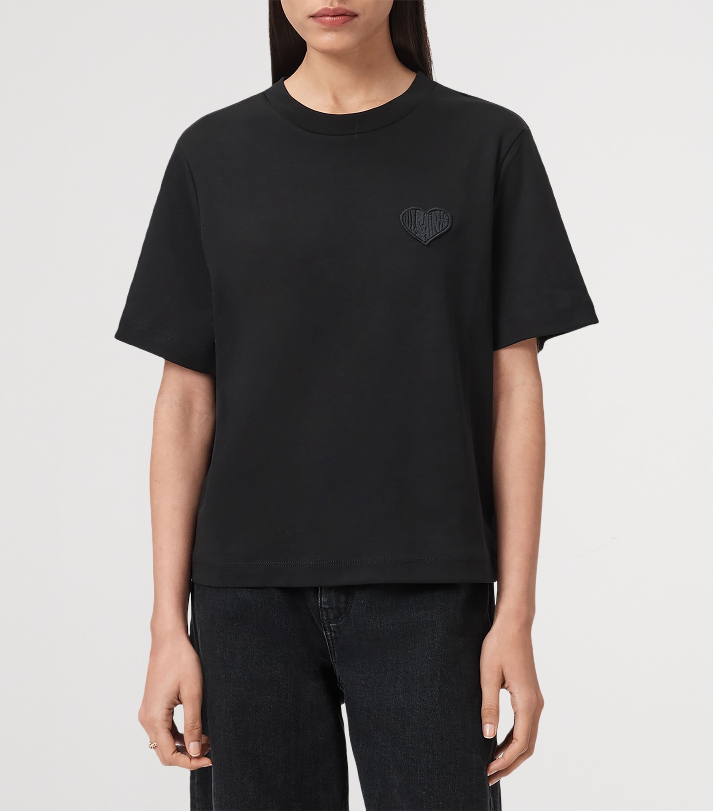 AllSaints Womens Organic Cotton Lover Lisa T-Shirt Black Image 5