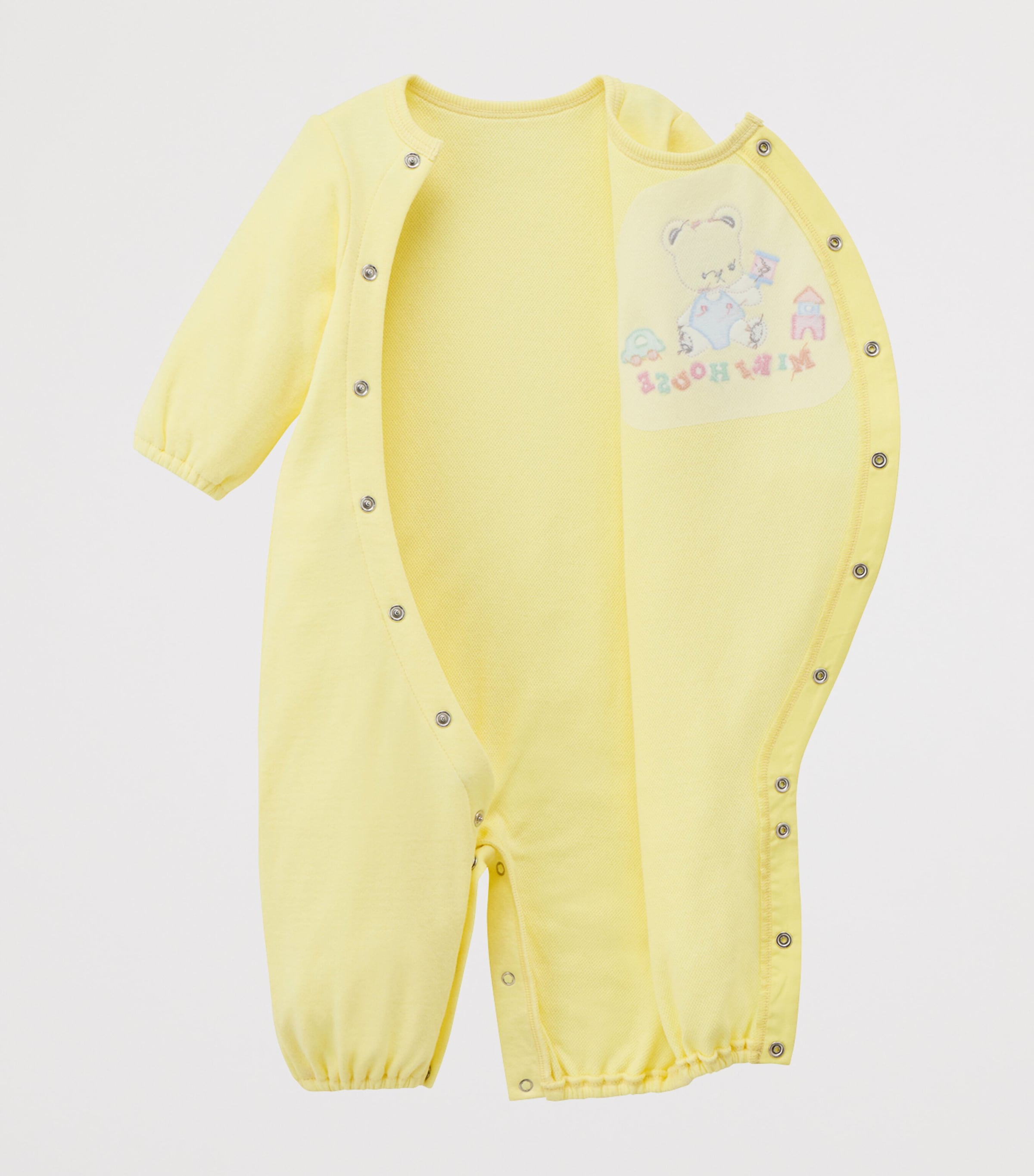 Miki House Logo Bear Embroidered Playsuit (1 Month) Image 3