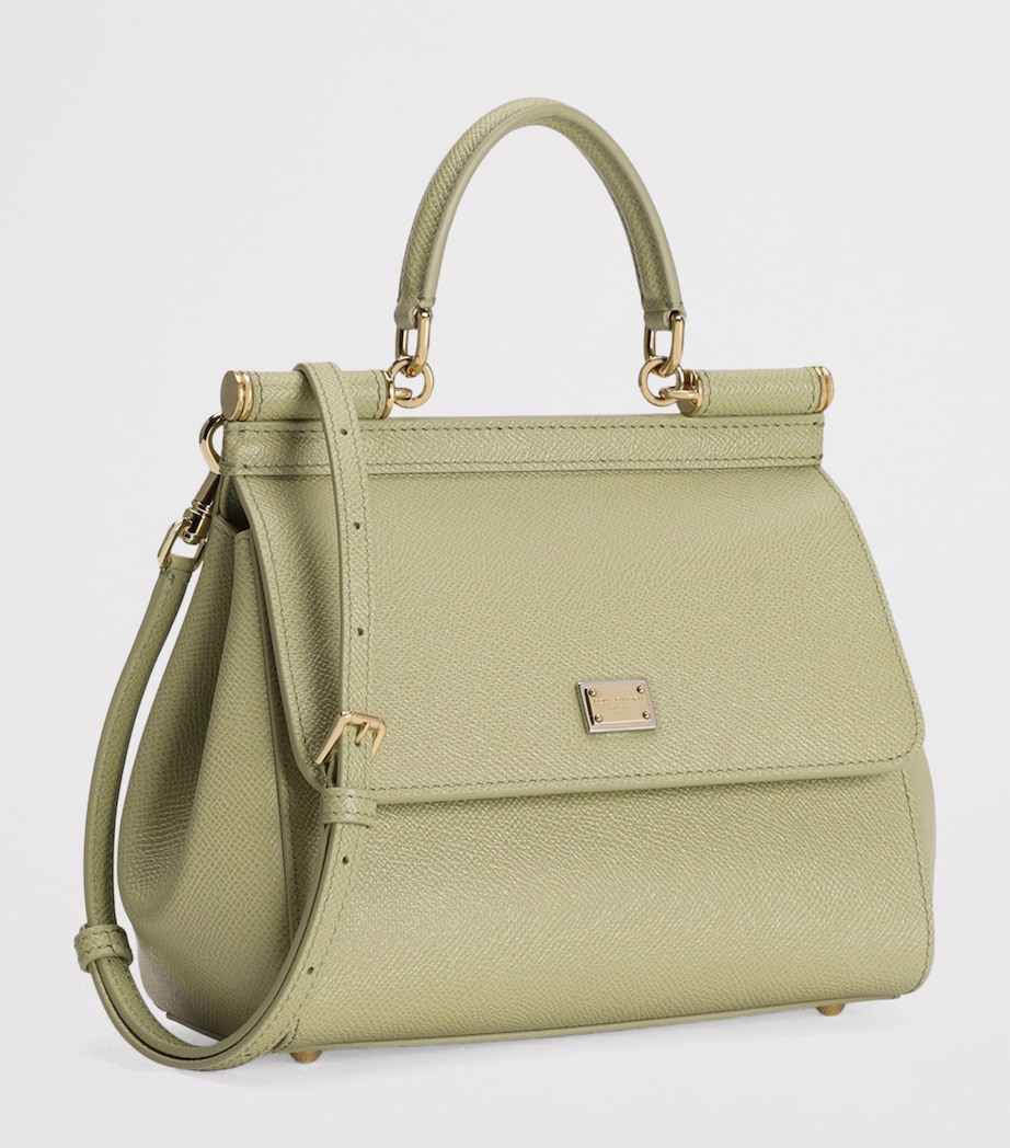 Medium Leather Sicily Top-Handle Bag 80527-SAGE GREE Image 4