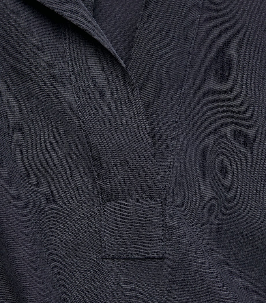 Silk V-Neck Collared Shirt ULTRAMARINE Image 5