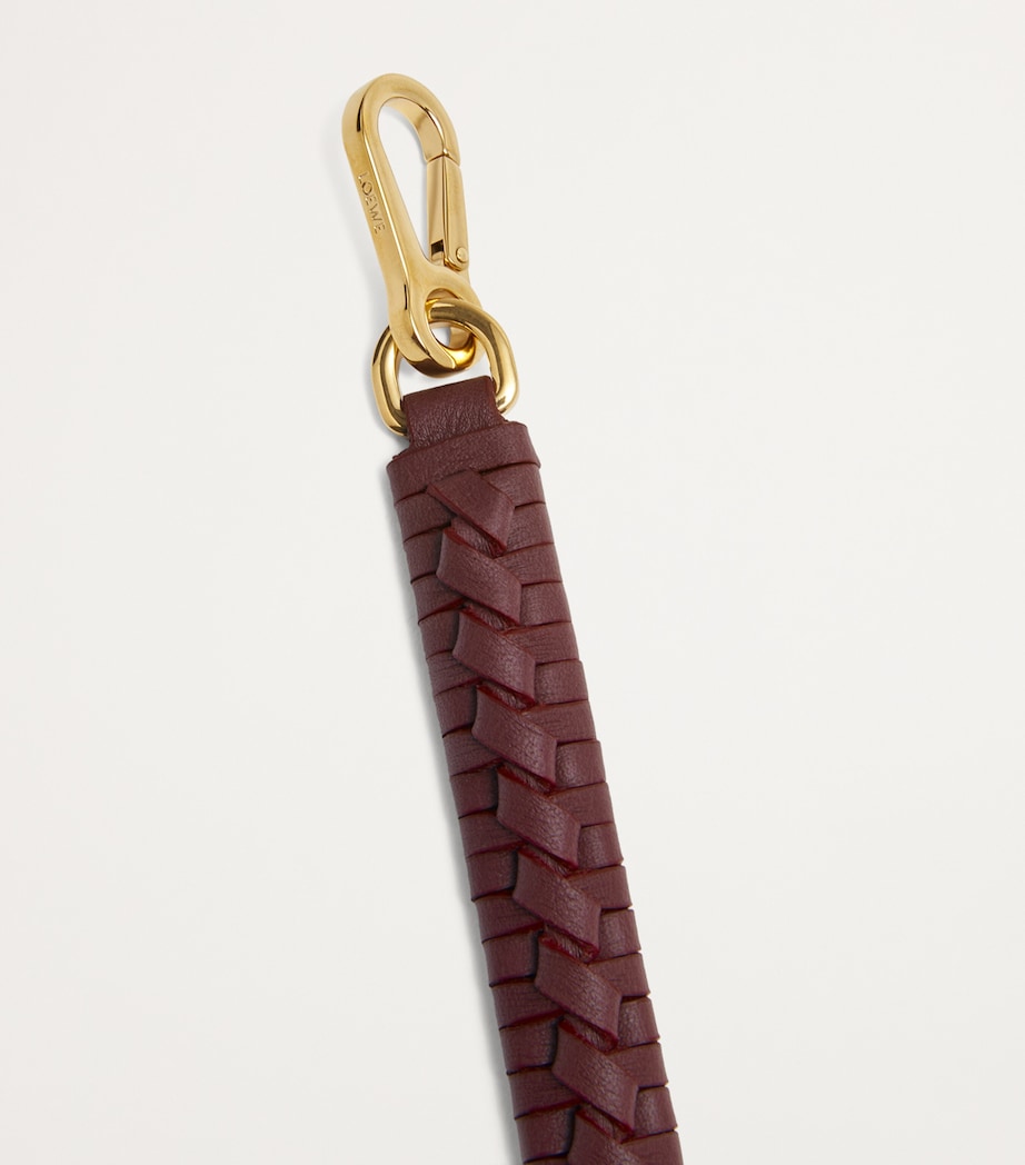 LOEWE Leather Woven Spiral Strap Dark Burgundy Image 2