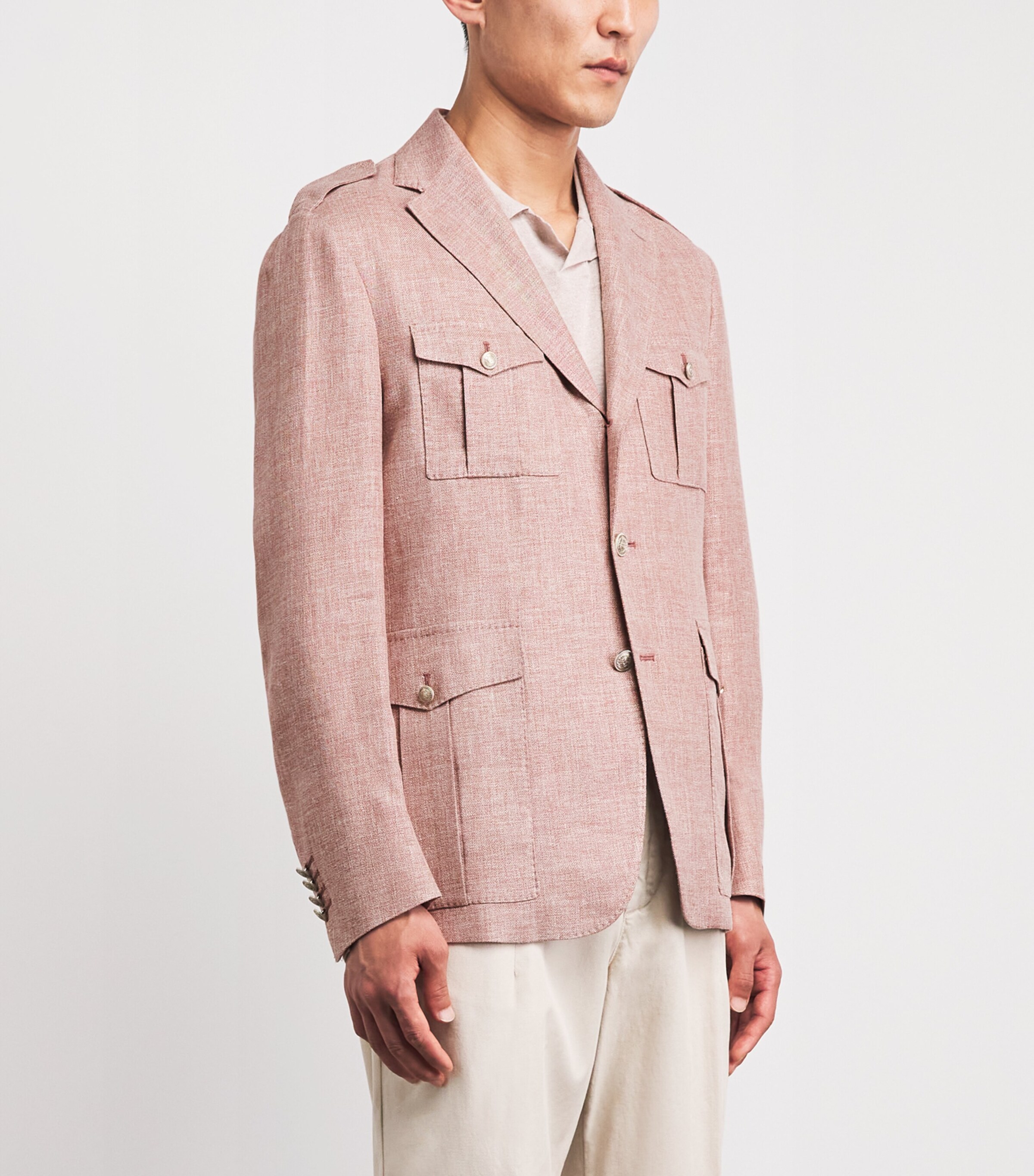 Eleventy Mens Linen-Cashmere-Silk Sahara Jacket Sale Himalaya Image 4