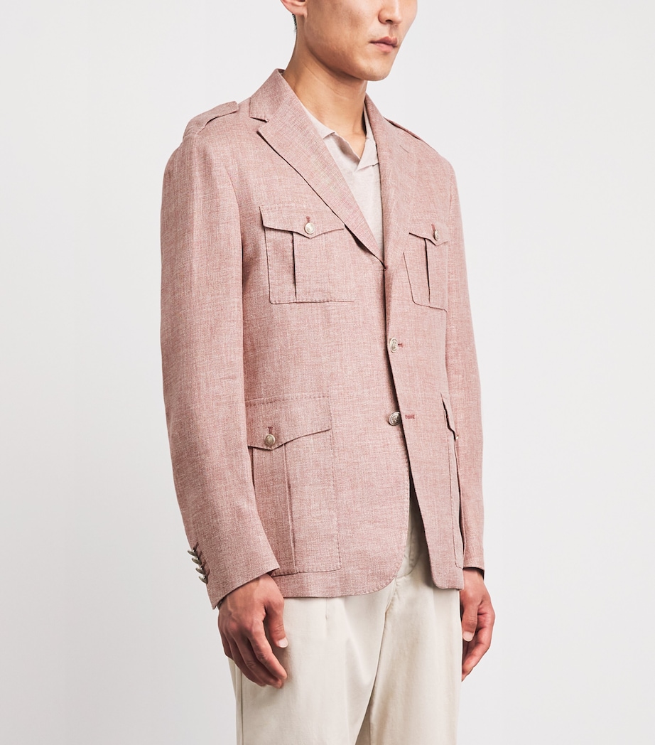 Eleventy Mens Linen-Cashmere-Silk Sahara Jacket Sale Himalaya Image 4