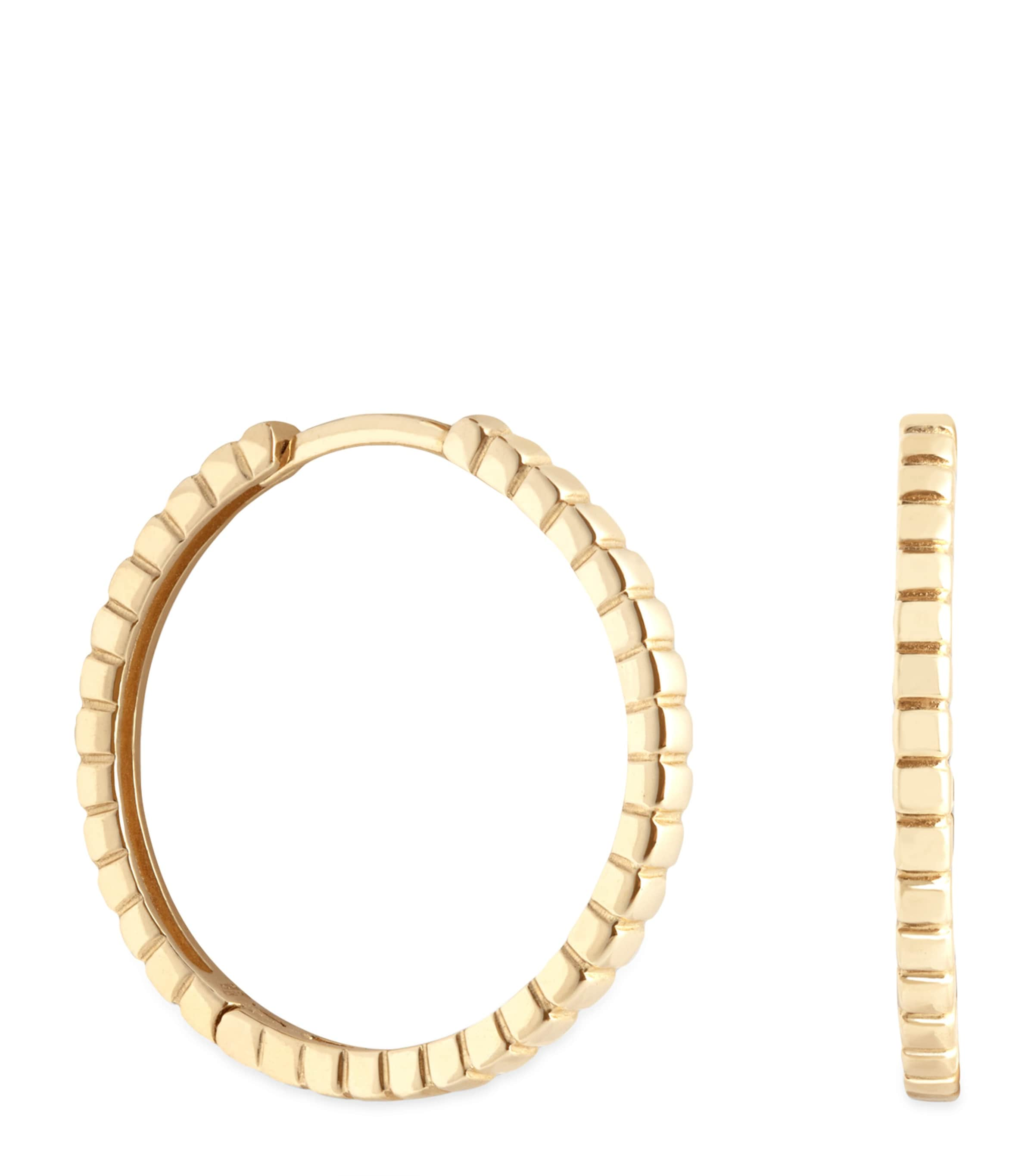 Shop Astrid & Miyu Yellow Gold Ridged Hoop Earrings