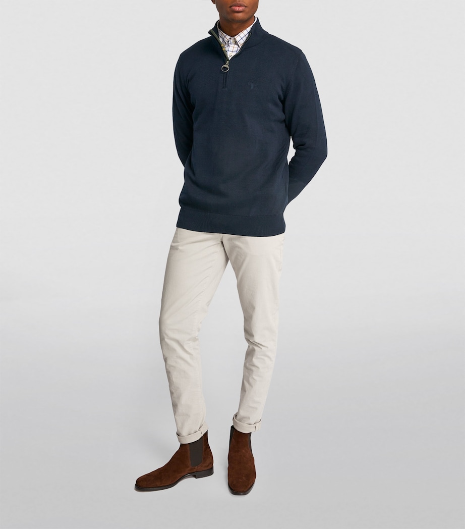 Cotton Half-Zip Sweater NAVY Image 2