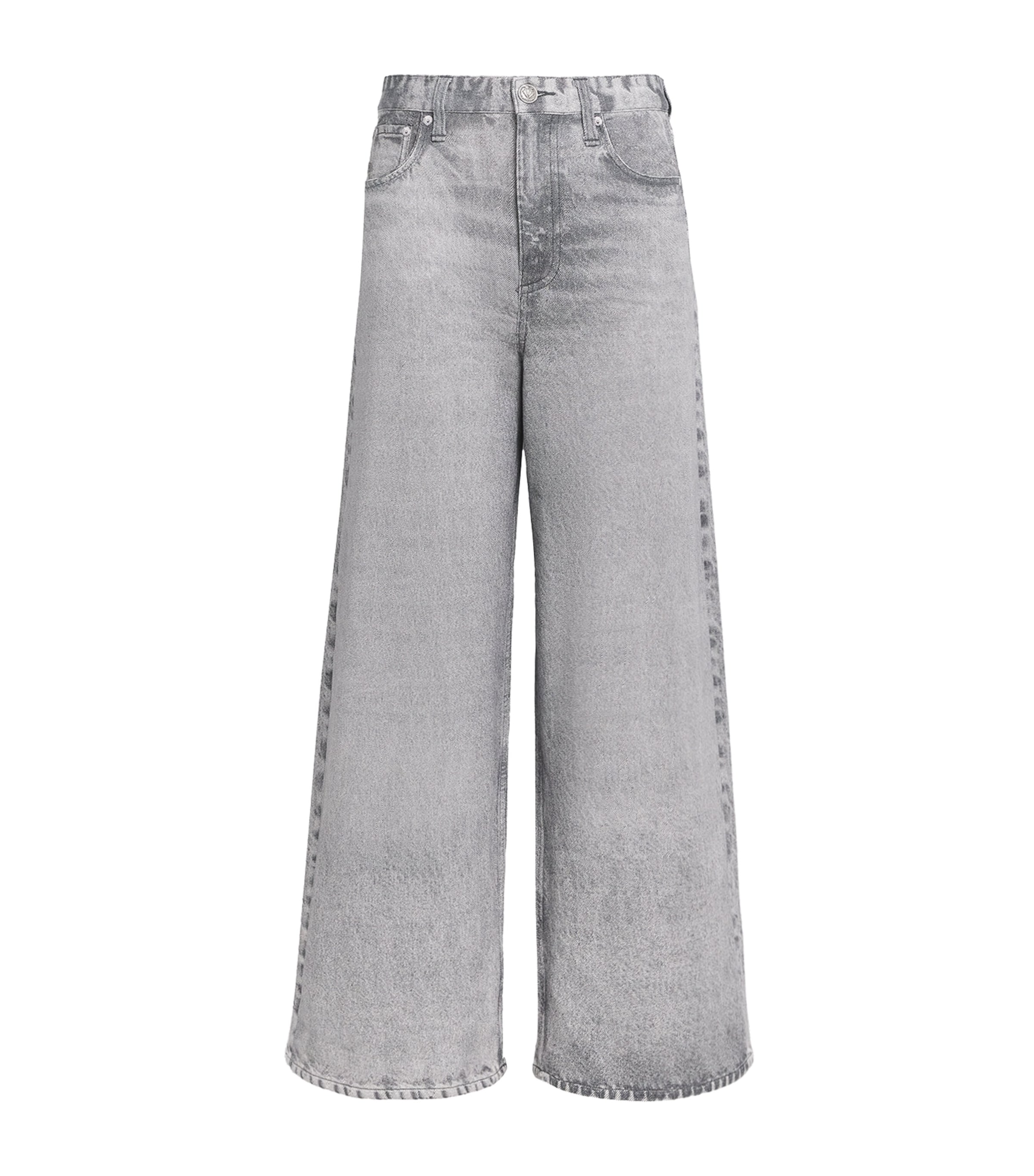 Rag & Bone Miramar Sofie High Waist Ankle Wide Leg Terry Sweatpant Jeans In Blue
