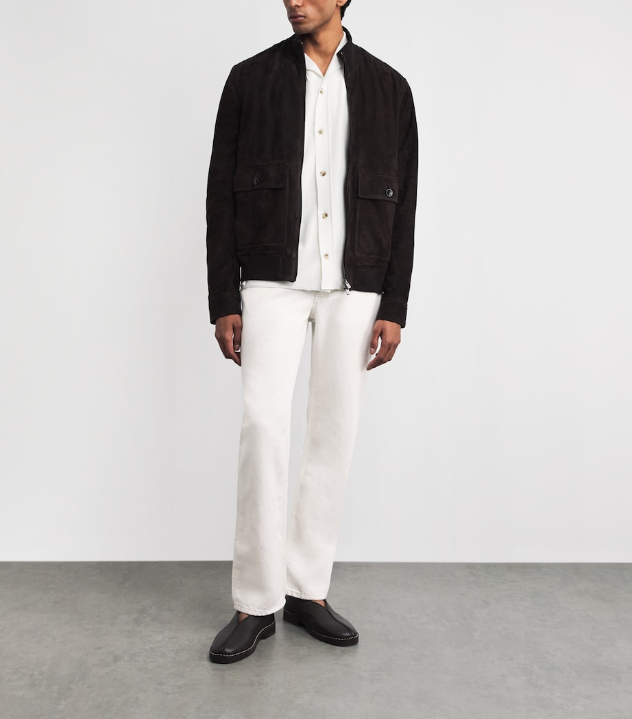Agnona Mens Cotton-Linen Straight Jeans White Image 2