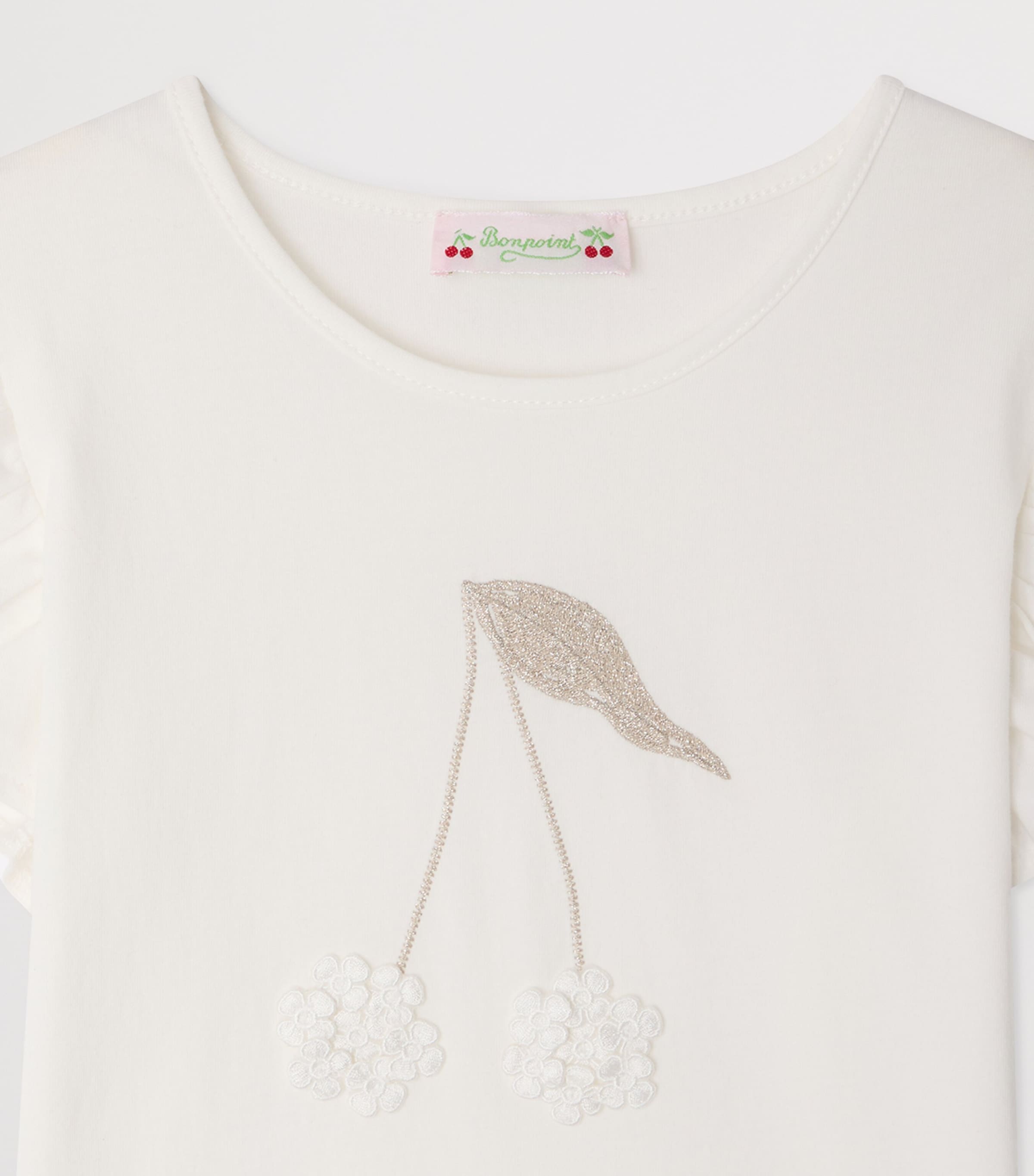 Bonpoint Cotton Emila T-Shirt (10-14 Years) Upb Blanc Lait Image 3