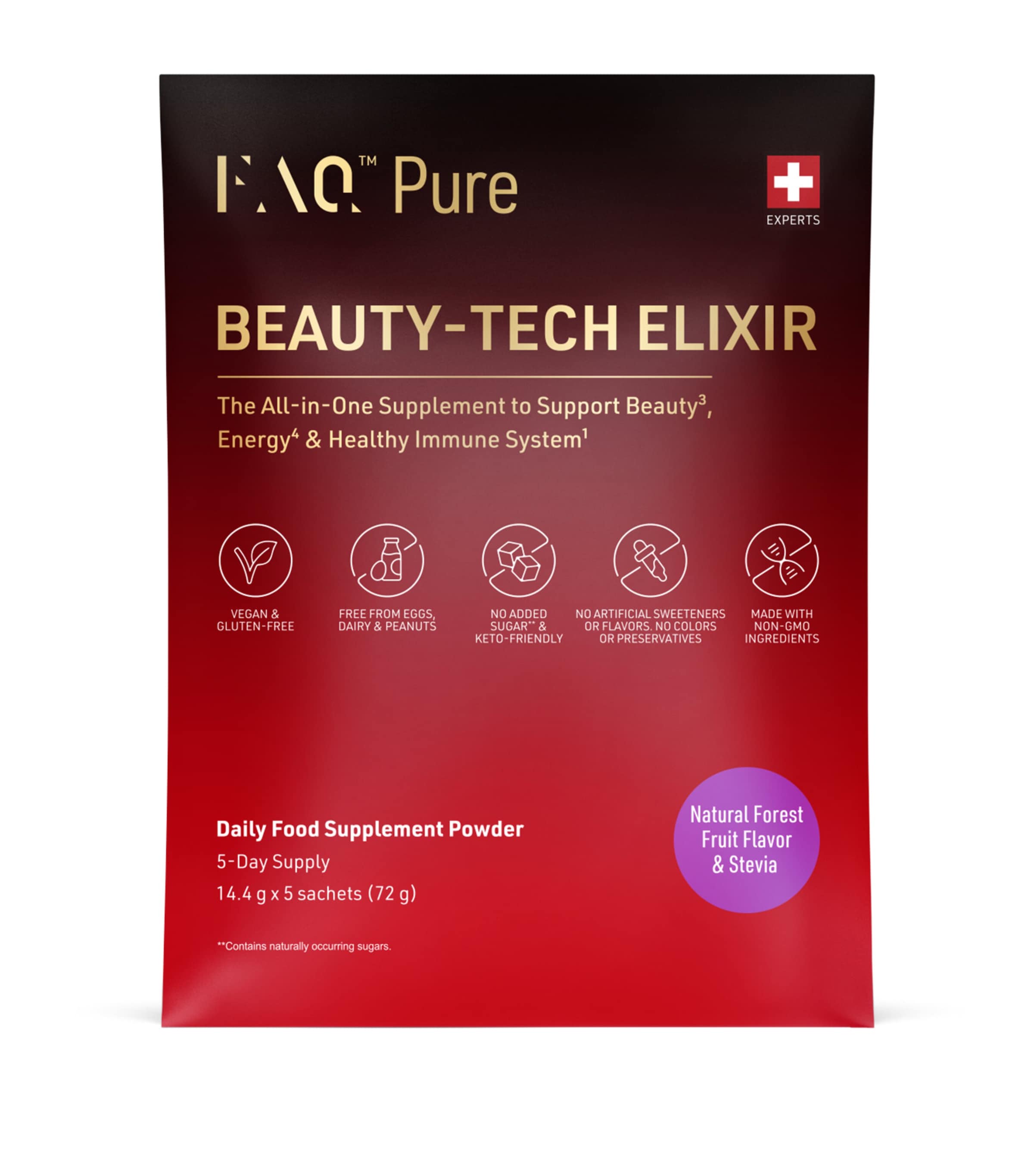 FAQ Pure Beauty-Tech Elixir Forest Fruit Sachets (Pack of 5) Image 1