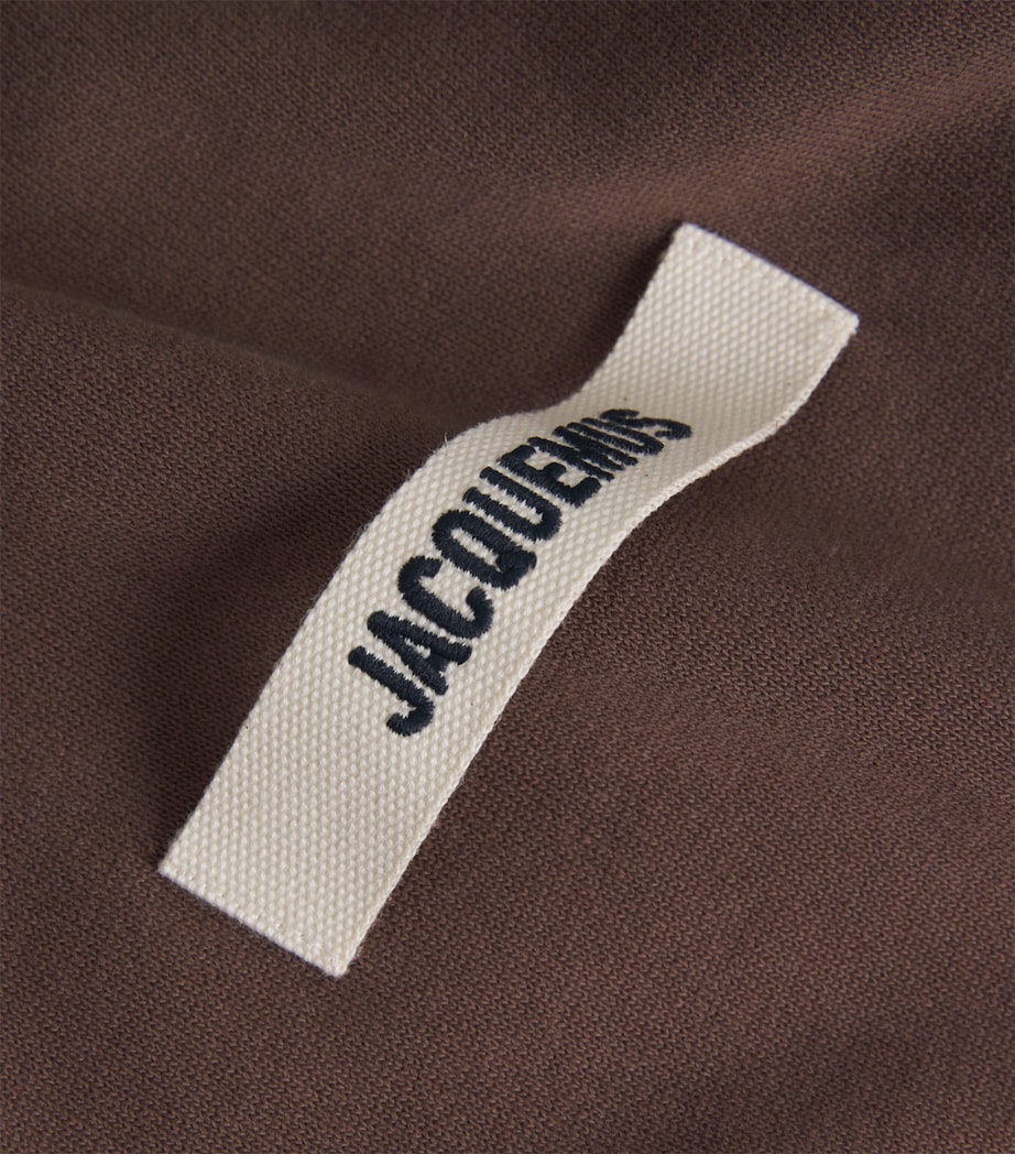 Cotton Logo Patch T-Shirt 880-DARK BROWN Image 5
