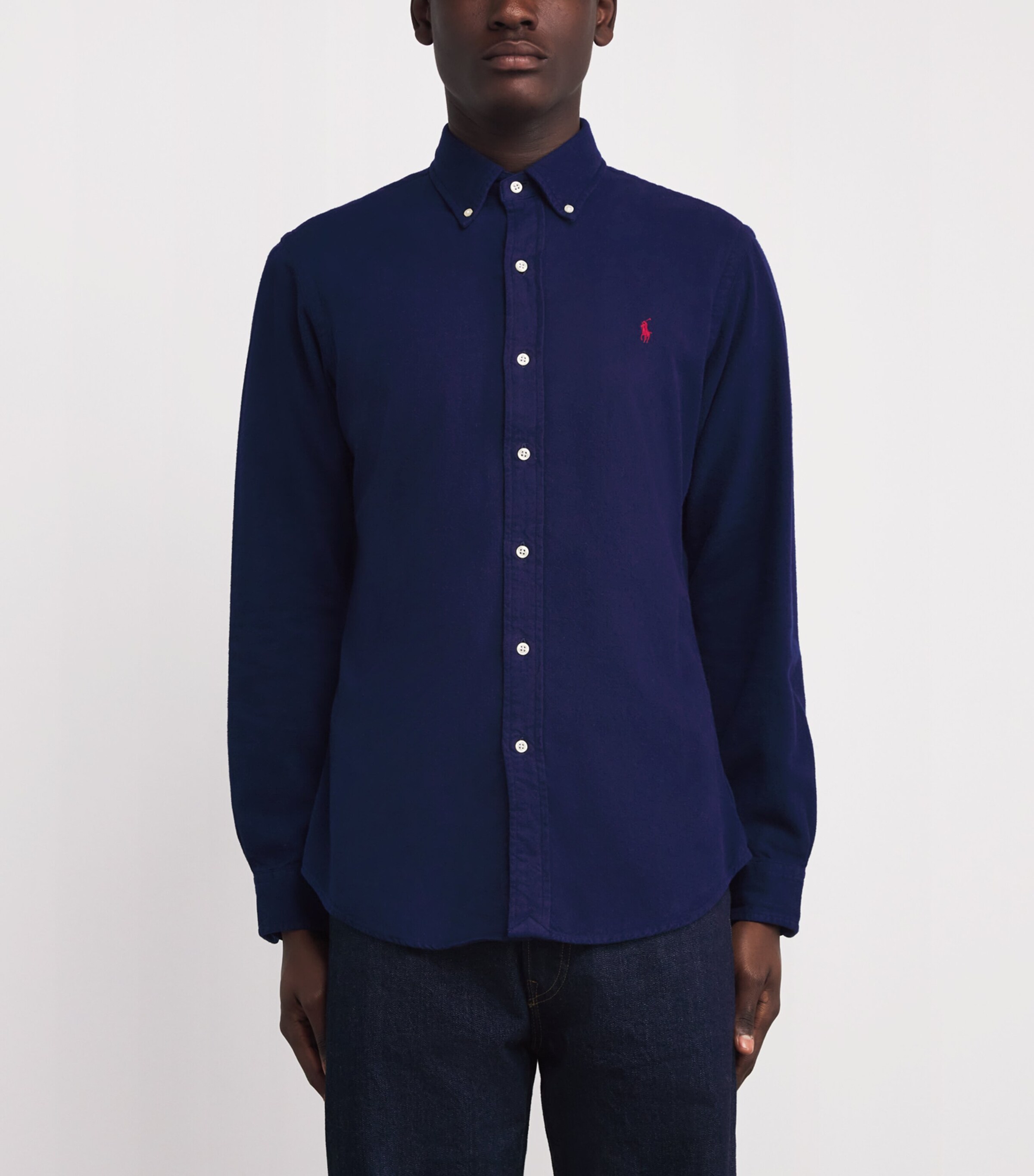 Polo Ralph Lauren Mens Cotton Logo Shirt Navy Image 3