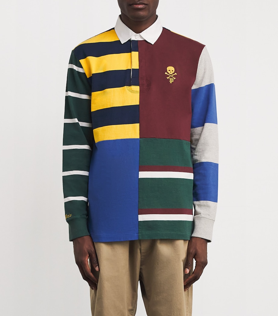 Cotton Patchwork Rugby Jersey RED Image 3