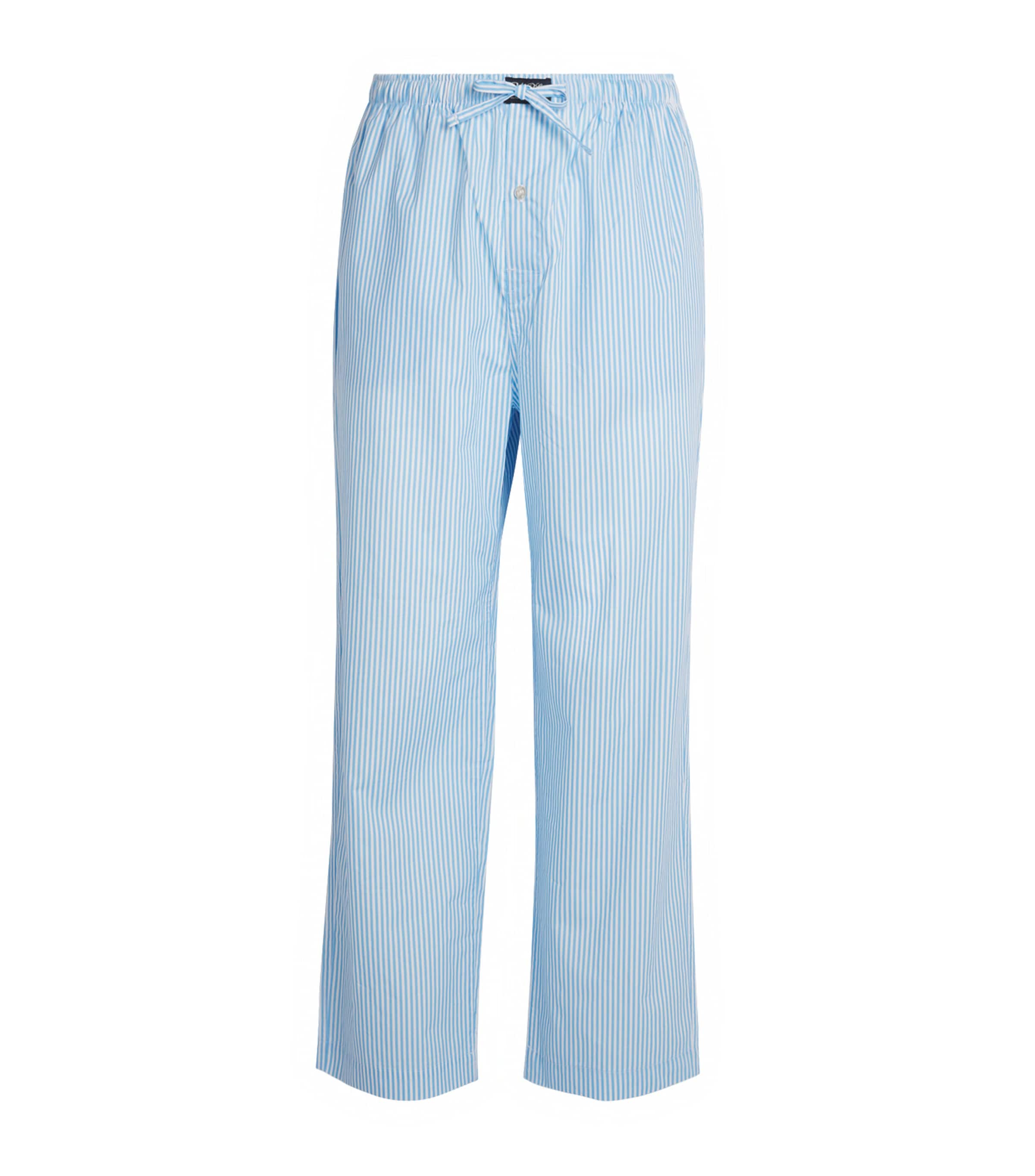 Polo Ralph Lauren Mens Cotton Stripe Pyjama Bottoms Blue Stripe Image 1